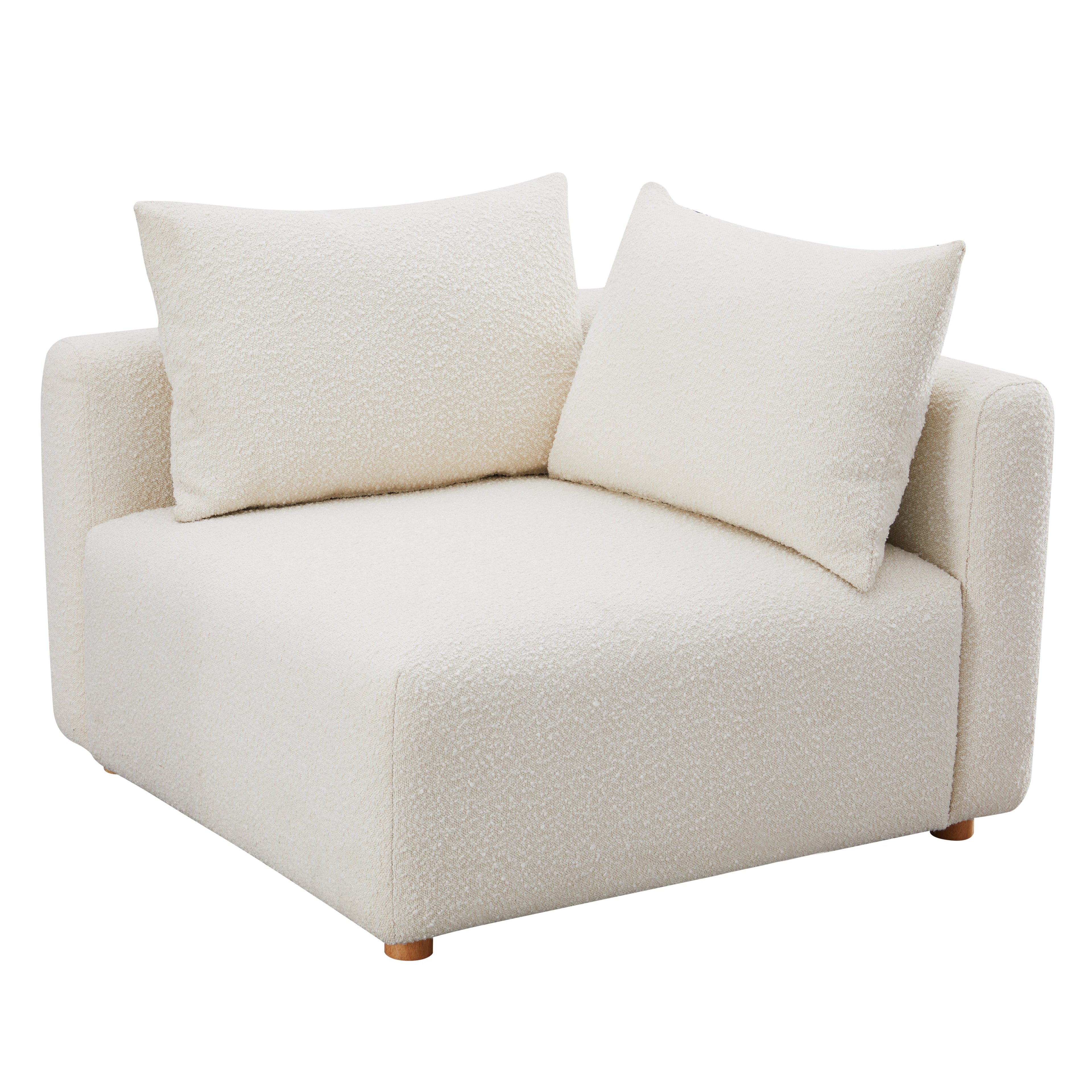 Hangover Cream Performance Boucle Modular Corner Chair