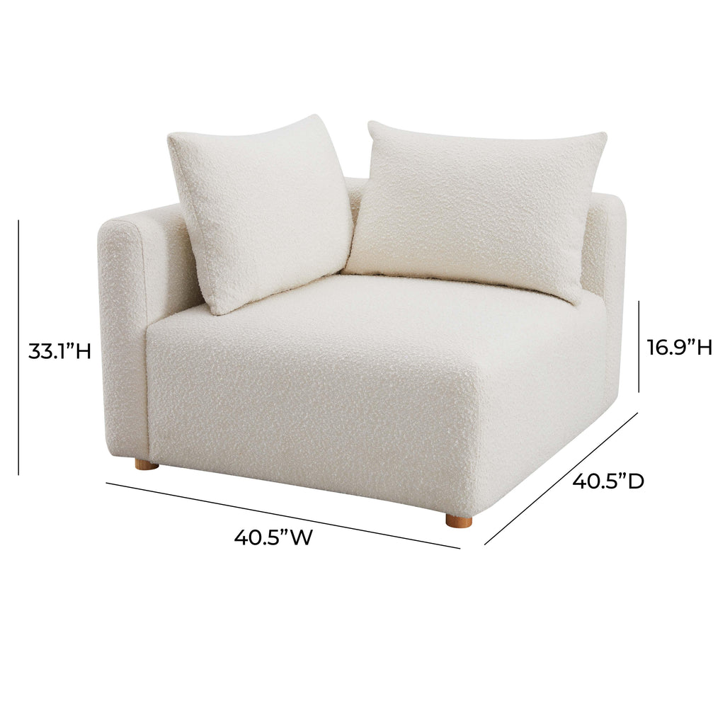Hangover Cream Performance Boucle Modular Corner Chair