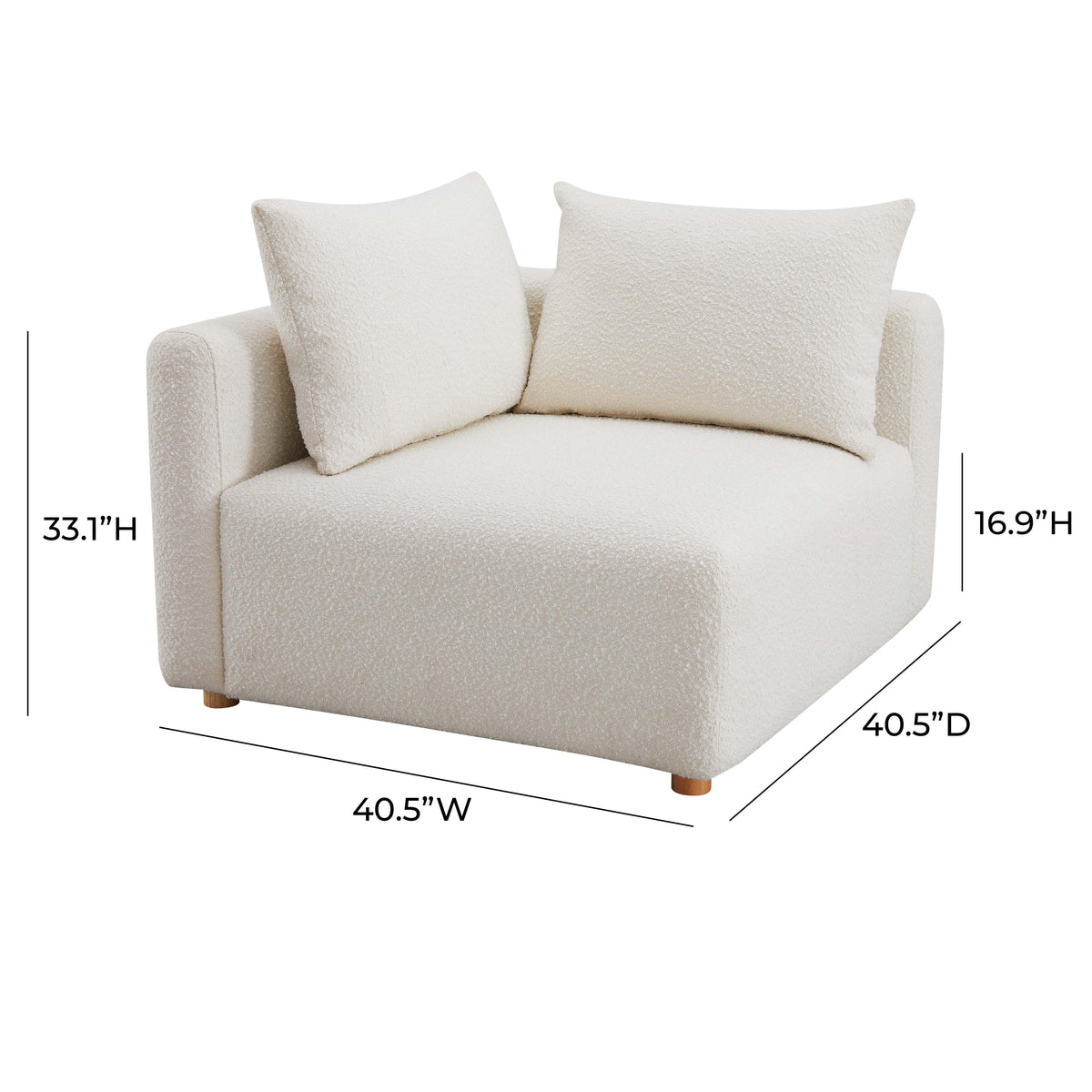 Hangover Cream Performance Boucle Modular Corner Chair