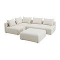 Hangover 4-Piece Cream Performance Boucle Modular Chaise Sectional