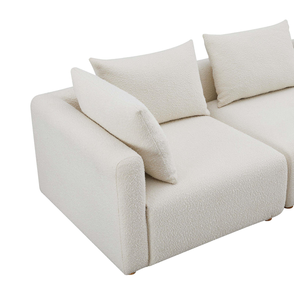 Hangover 5-Piece Cream Performance Boucle Modular L-Sectional