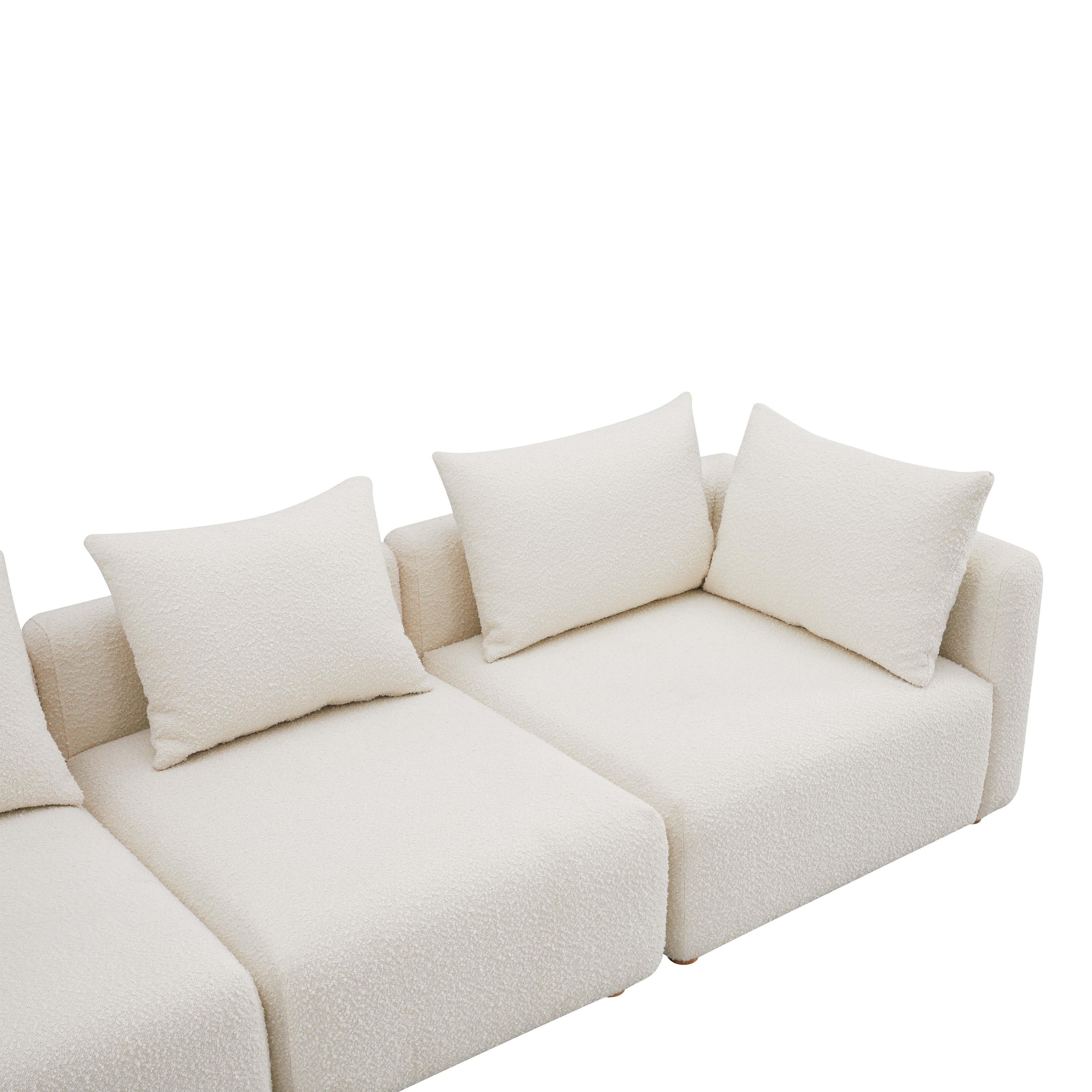 Hangover 112.5" Cream Performance Boucle Sofa