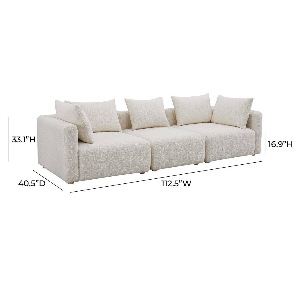 Hangover 112.5" Cream Performance Boucle Sofa