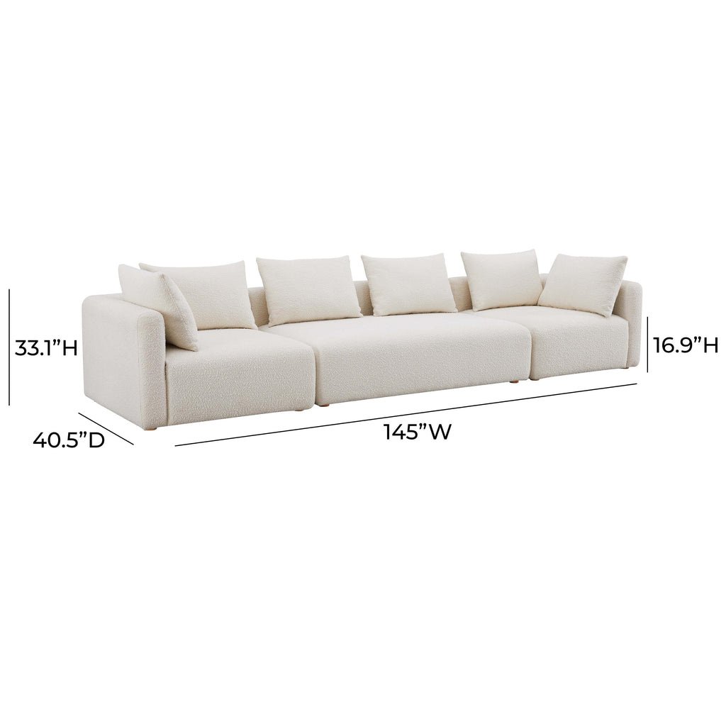 Hangover 145" Cream Performance Boucle Long Sofa