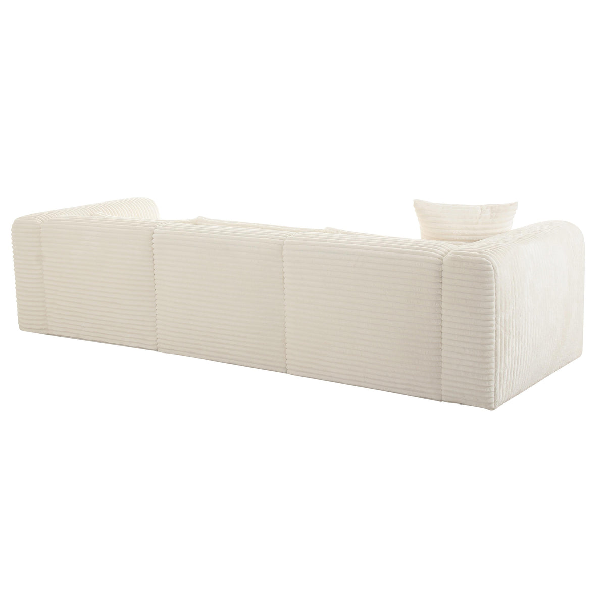 Tarra 3-Piece Fluffy Oversized Performance Corduroy Modular L-Shaped Sectional