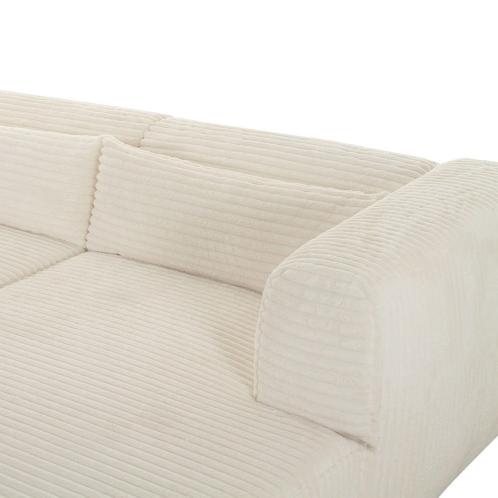 Tarra 3-Piece Fluffy Oversized Performance Corduroy Modular L-Shaped Sectional