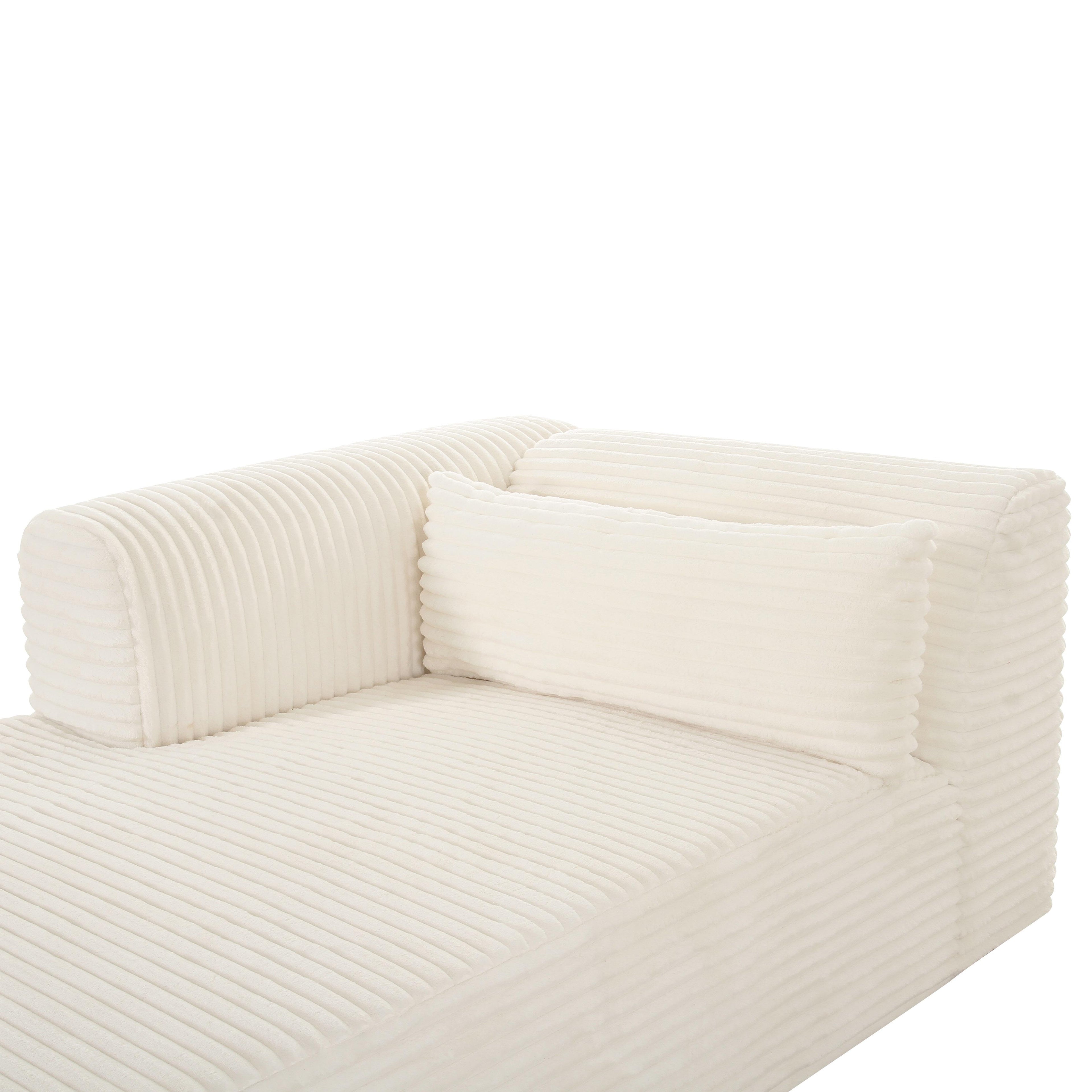 Tarra 71" Fluffy Oversized Performance Corduroy Modular Chaise