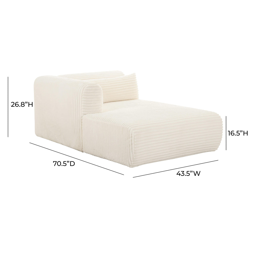 Tarra 71" Fluffy Oversized Performance Corduroy Modular Chaise