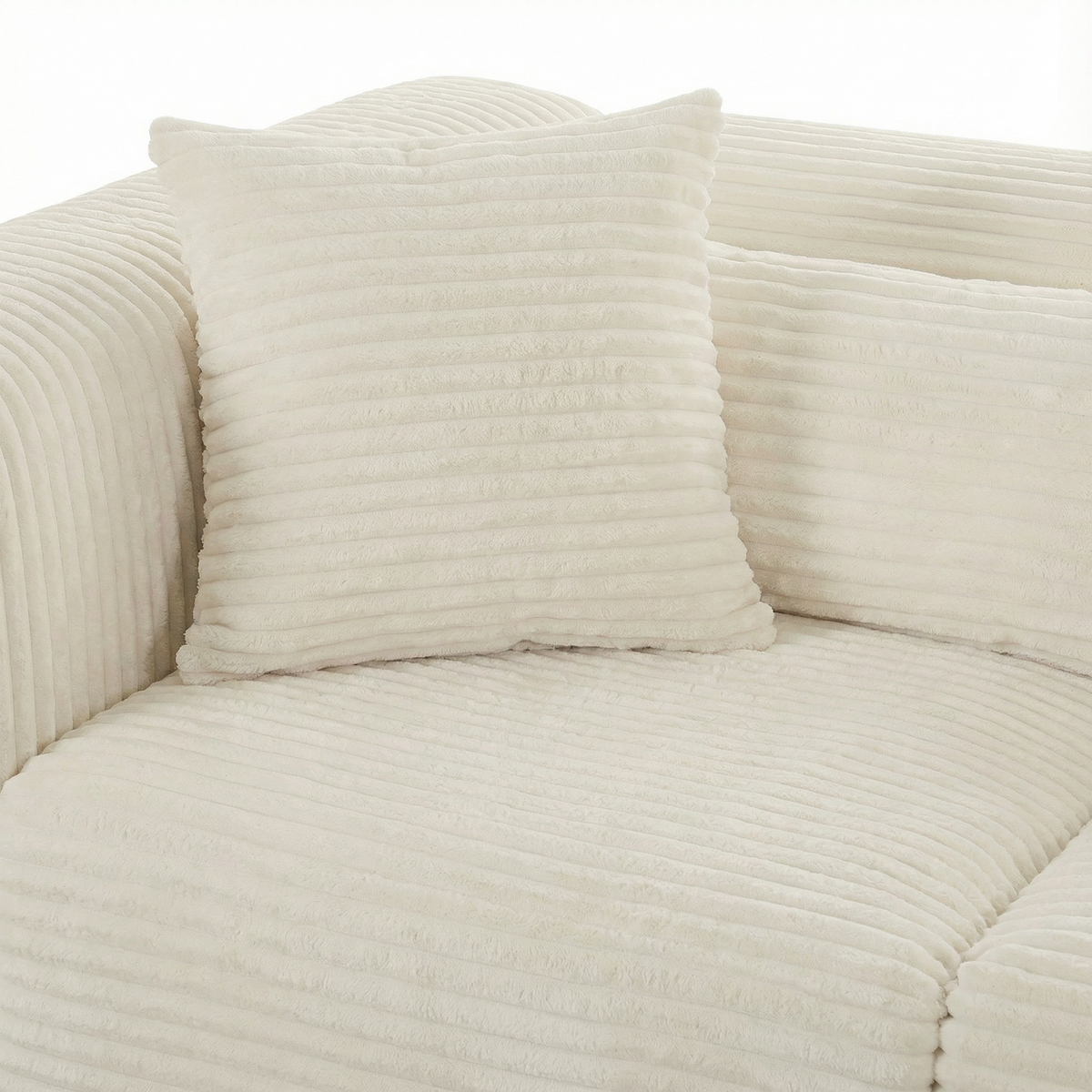Tarra 4-Piece Fluffy Oversized Performance Corduroy Modular U-Sectional