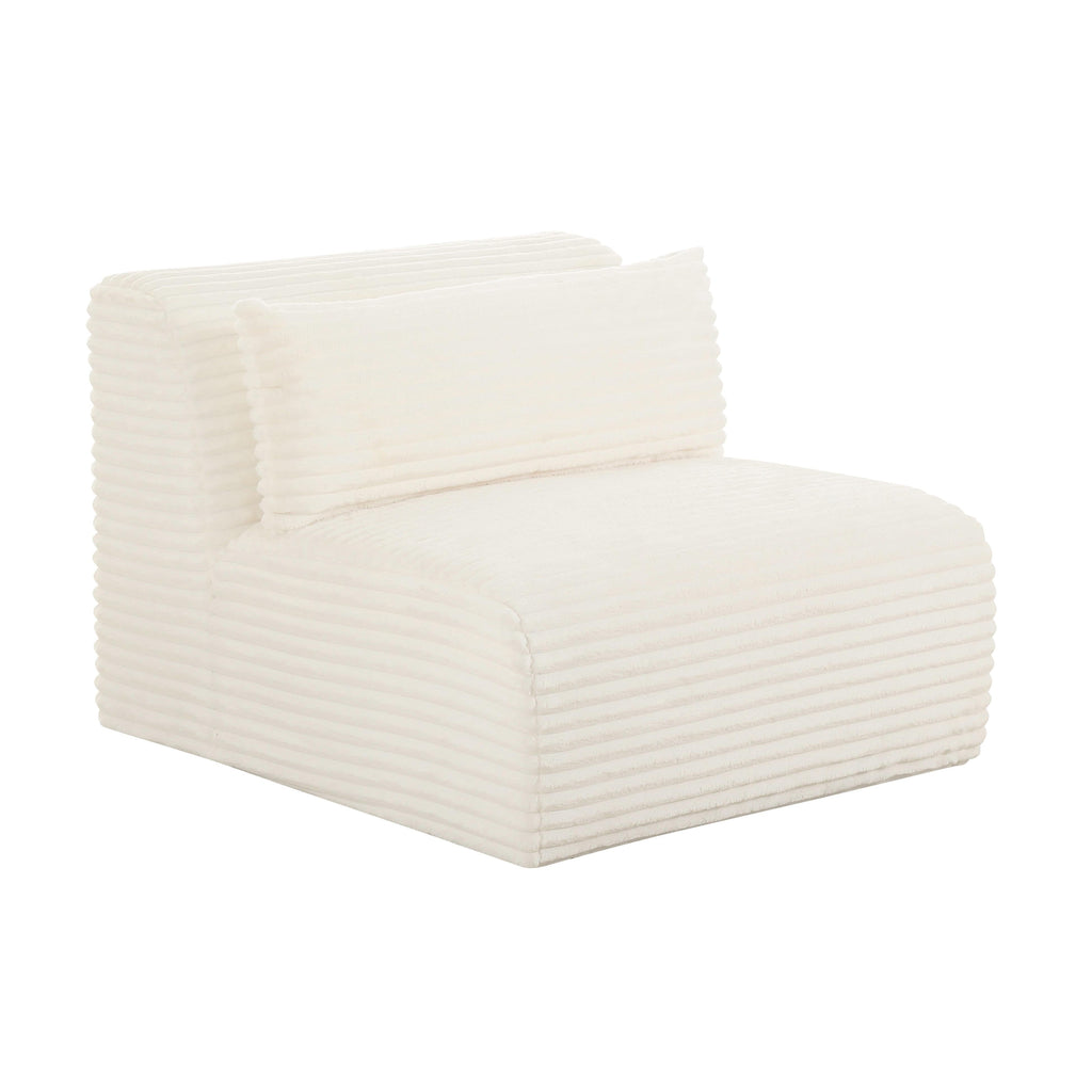 Tarra Fluffy Oversized Performance Corduroy Modular Armless Chair