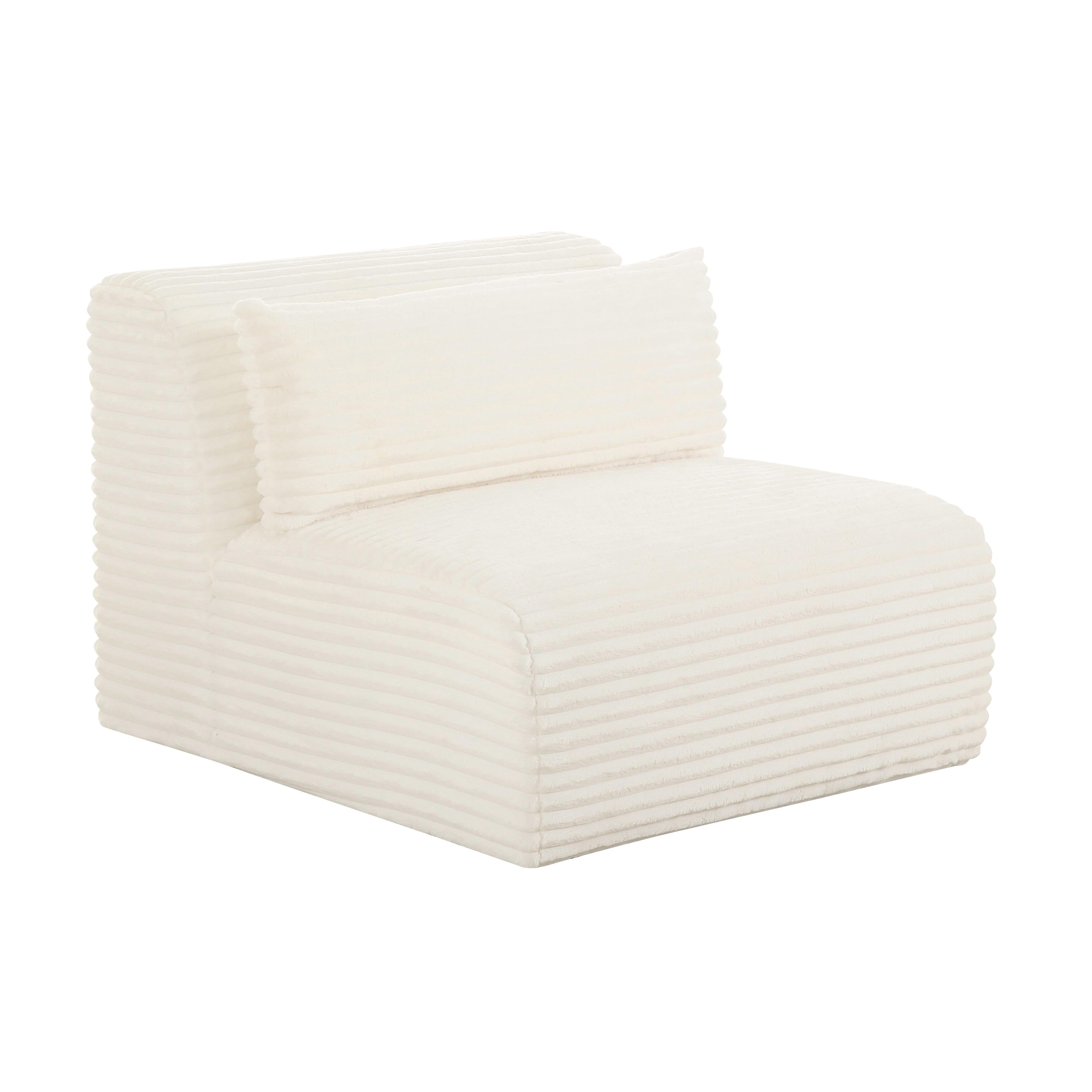 Tarra Fluffy Oversized Performance Corduroy Modular Armless Chair