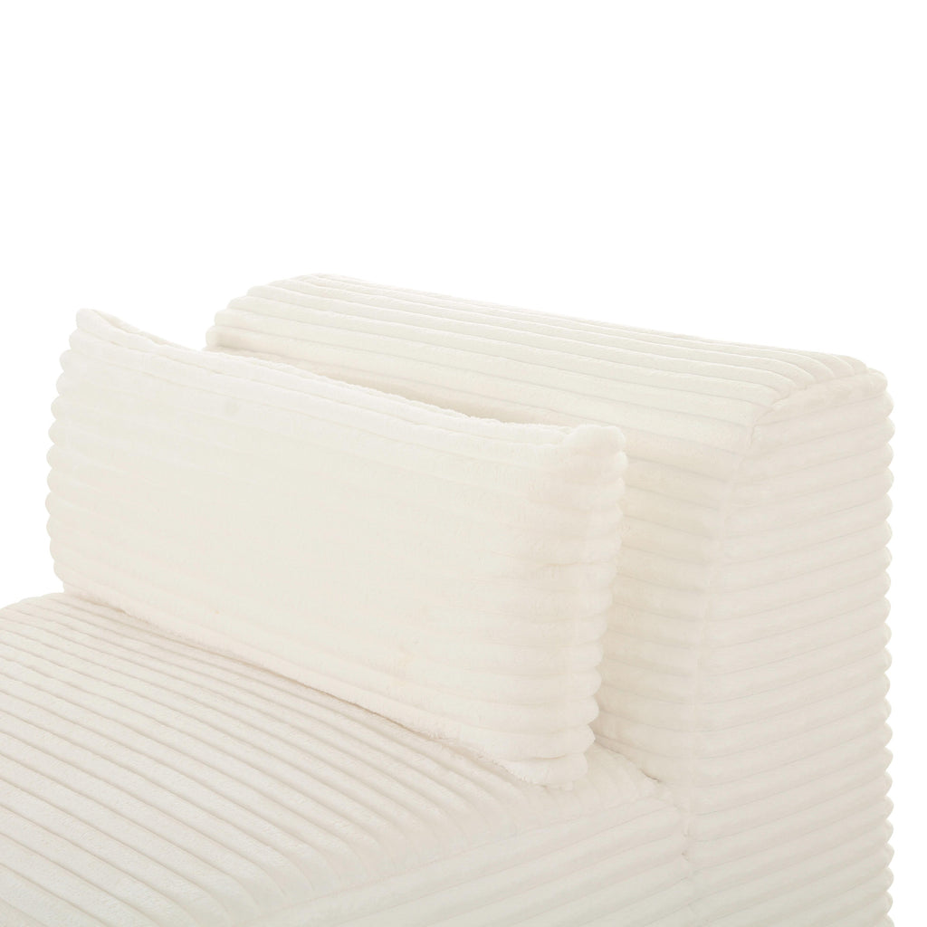 Tarra Fluffy Oversized Performance Corduroy Modular Armless Chair