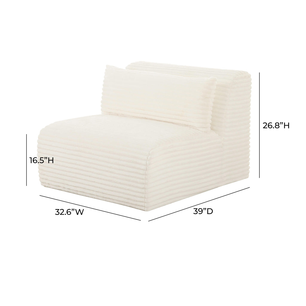 Tarra Fluffy Oversized Performance Corduroy Modular Armless Chair