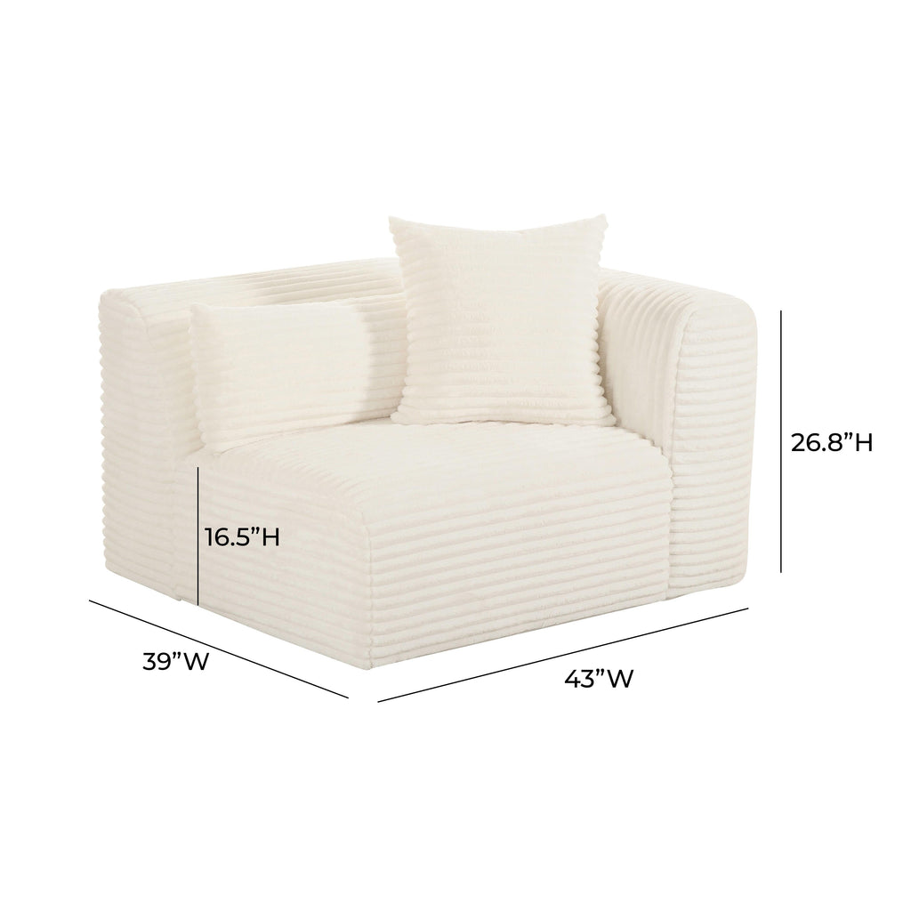 Tarra Fluffy Oversized Performance Corduroy Modular Corner Chair