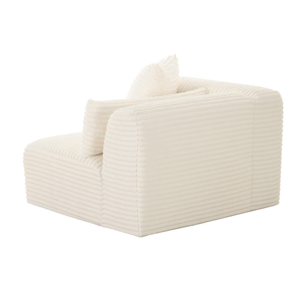 Tarra Fluffy Oversized Performance Corduroy Modular Corner Chair