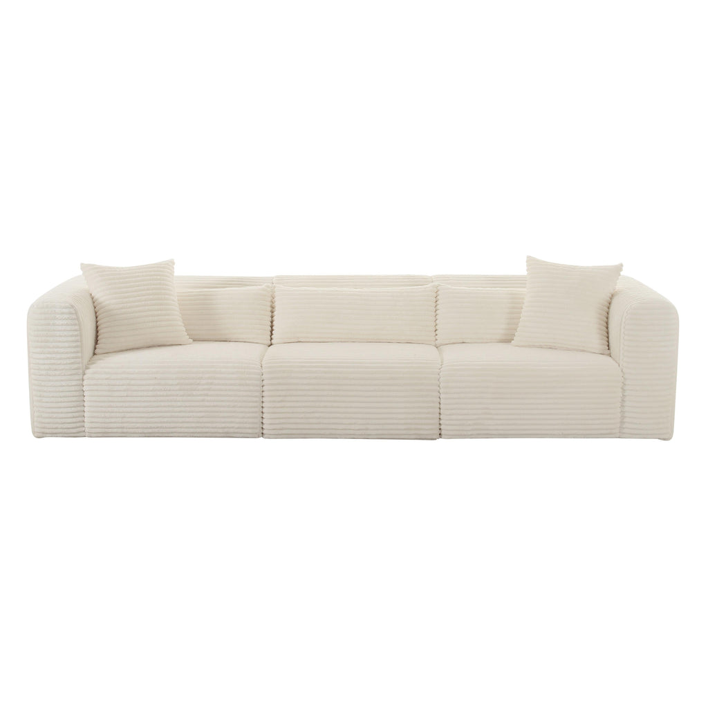 Tarra 118" Fluffy Oversized Performance Corduroy Modular Sofa