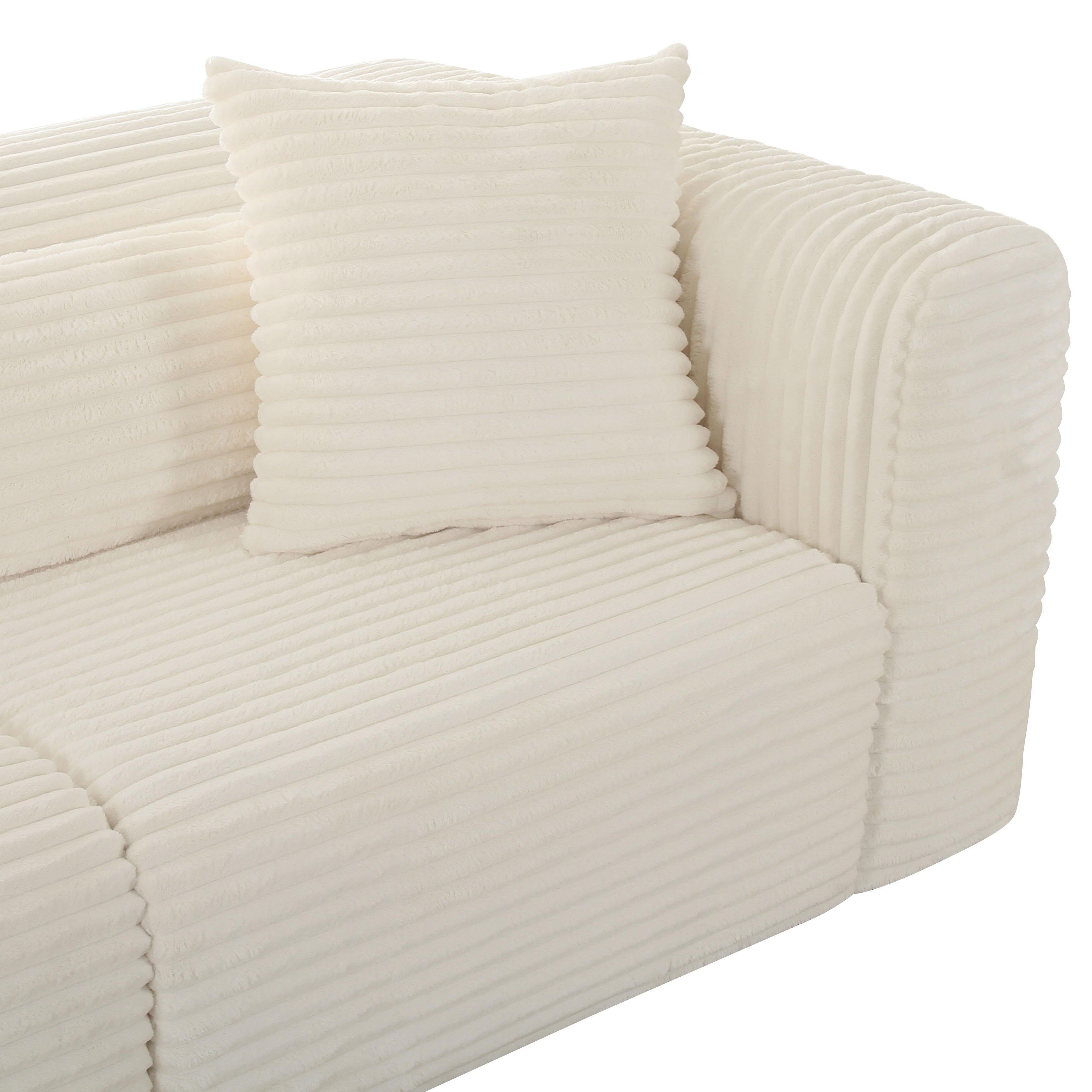 Tarra 118" Fluffy Oversized Performance Corduroy Modular Sofa