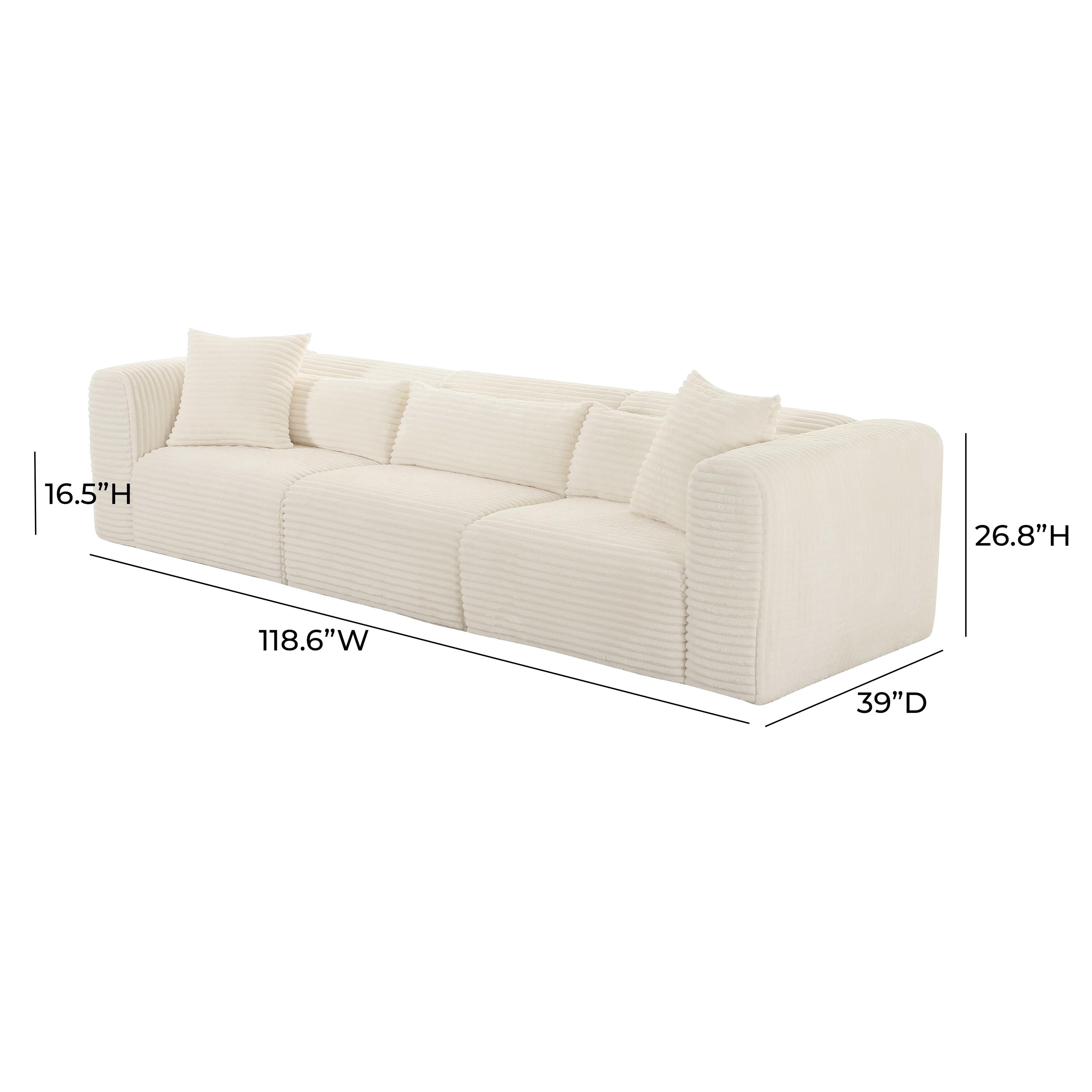 Tarra 118" Fluffy Oversized Performance Corduroy Modular Sofa