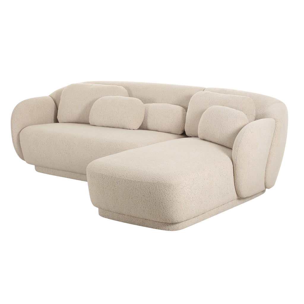 Misty 2-Piece Cream Performance Boucle L-Shaped Sectional