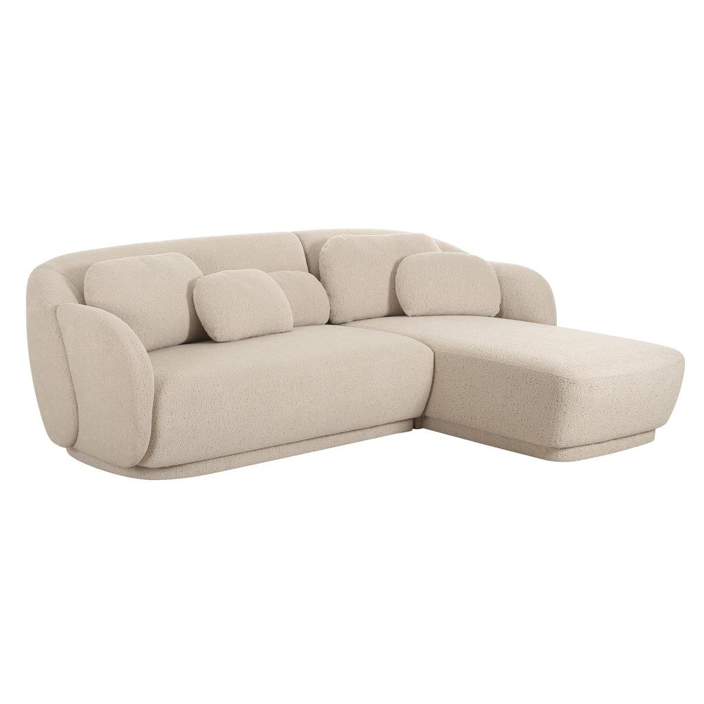 Misty 2-Piece Cream Performance Boucle L-Shaped Sectional