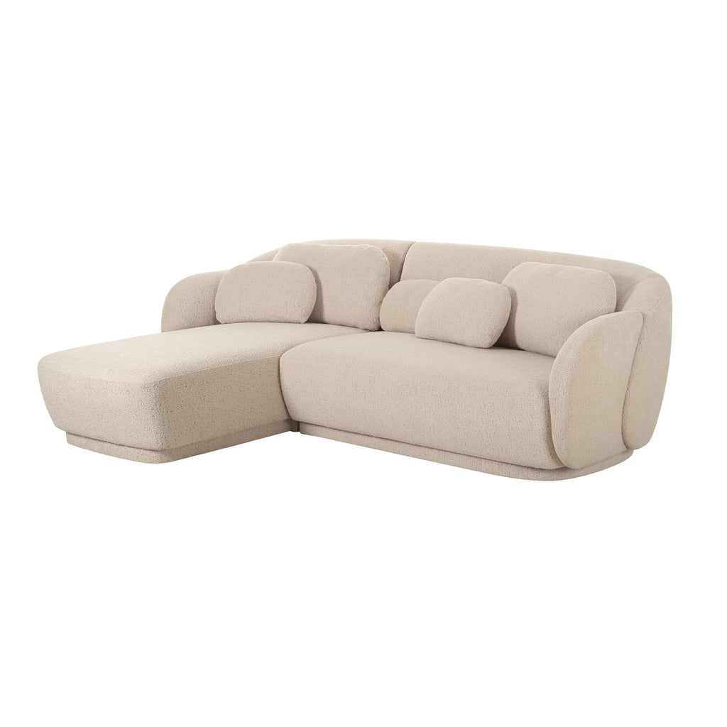 Misty 2-Piece Cream Performance Boucle L-Shaped Sectional