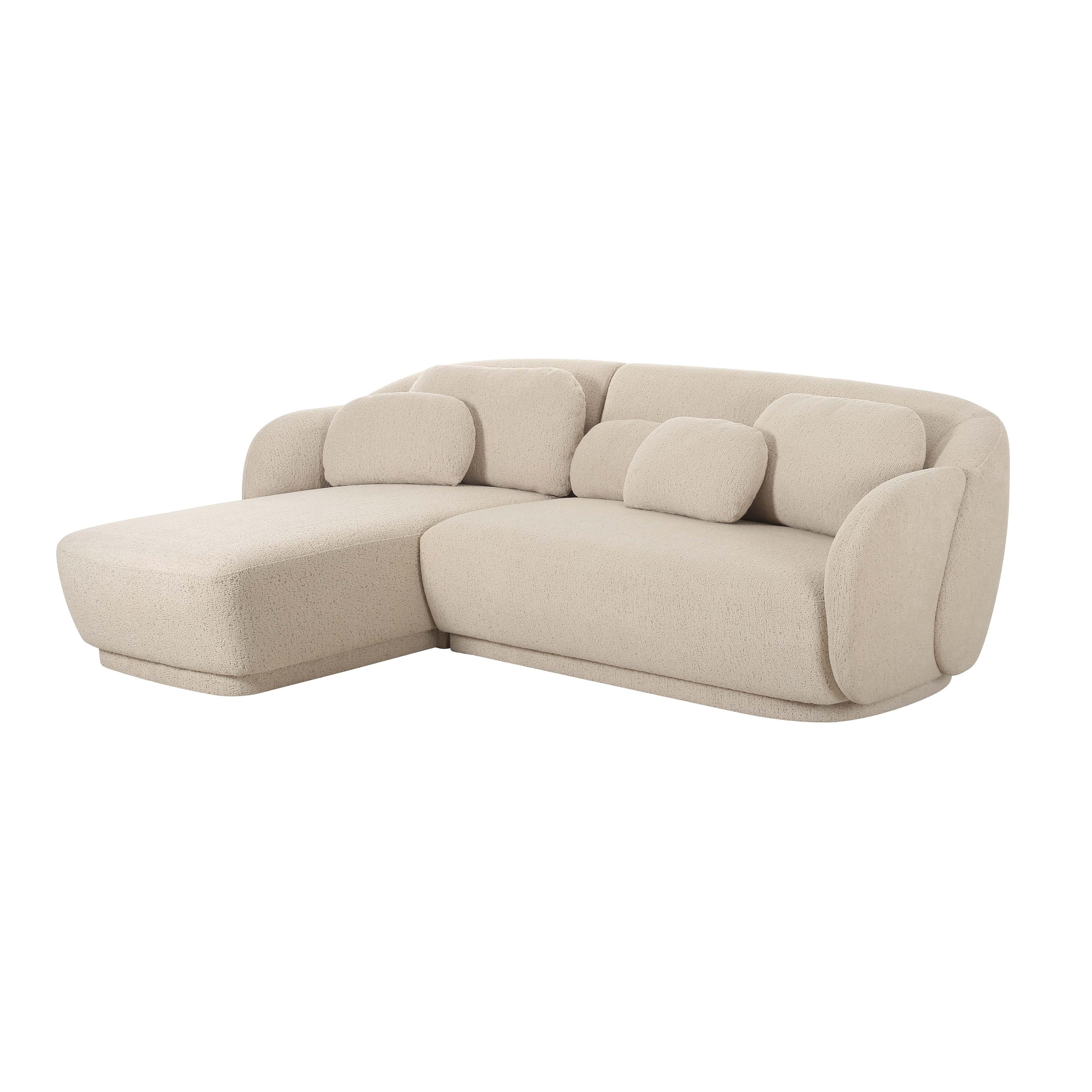 Misty 2-Piece Cream Performance Boucle L-Shaped Sectional