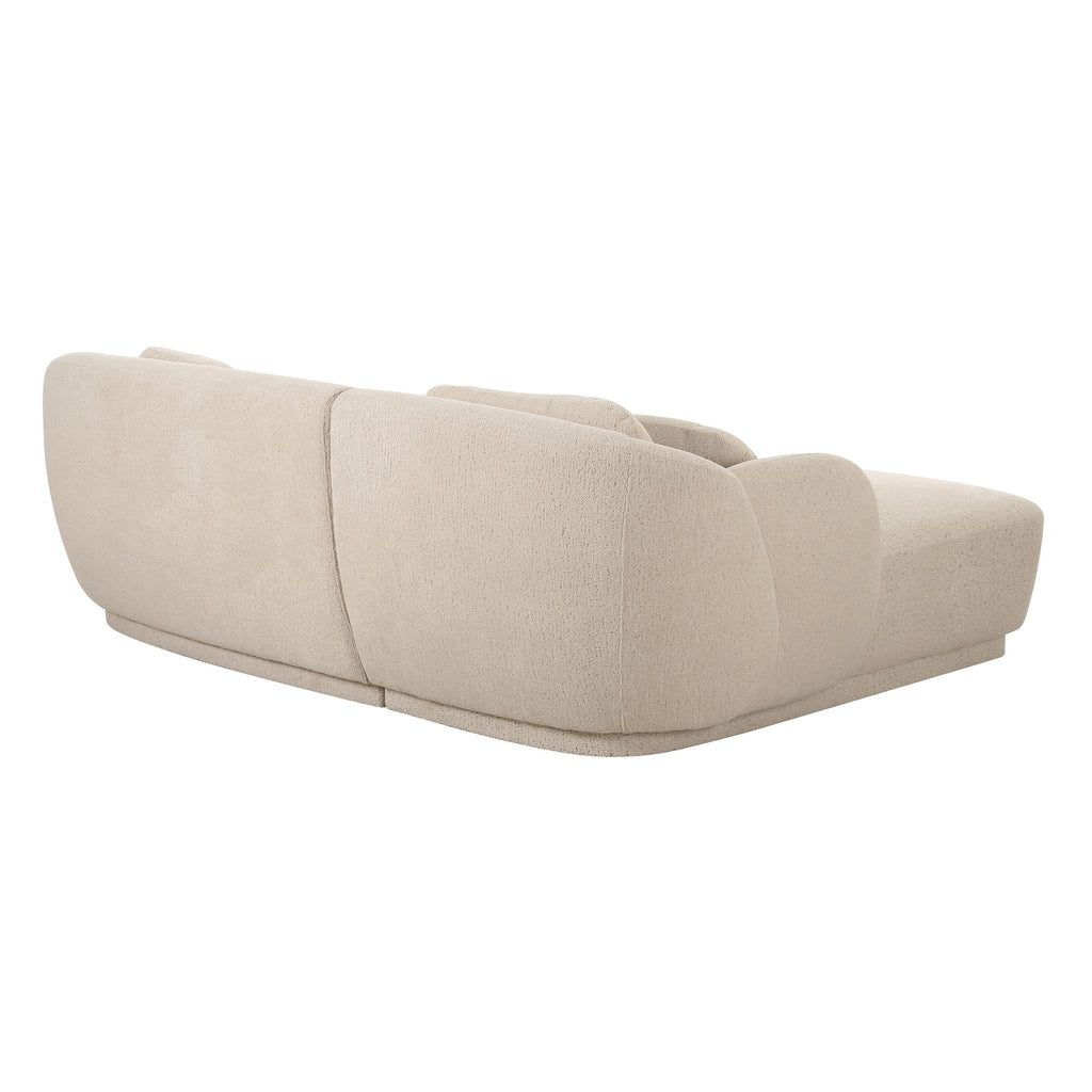 Misty 2-Piece Cream Performance Boucle L-Shaped Sectional