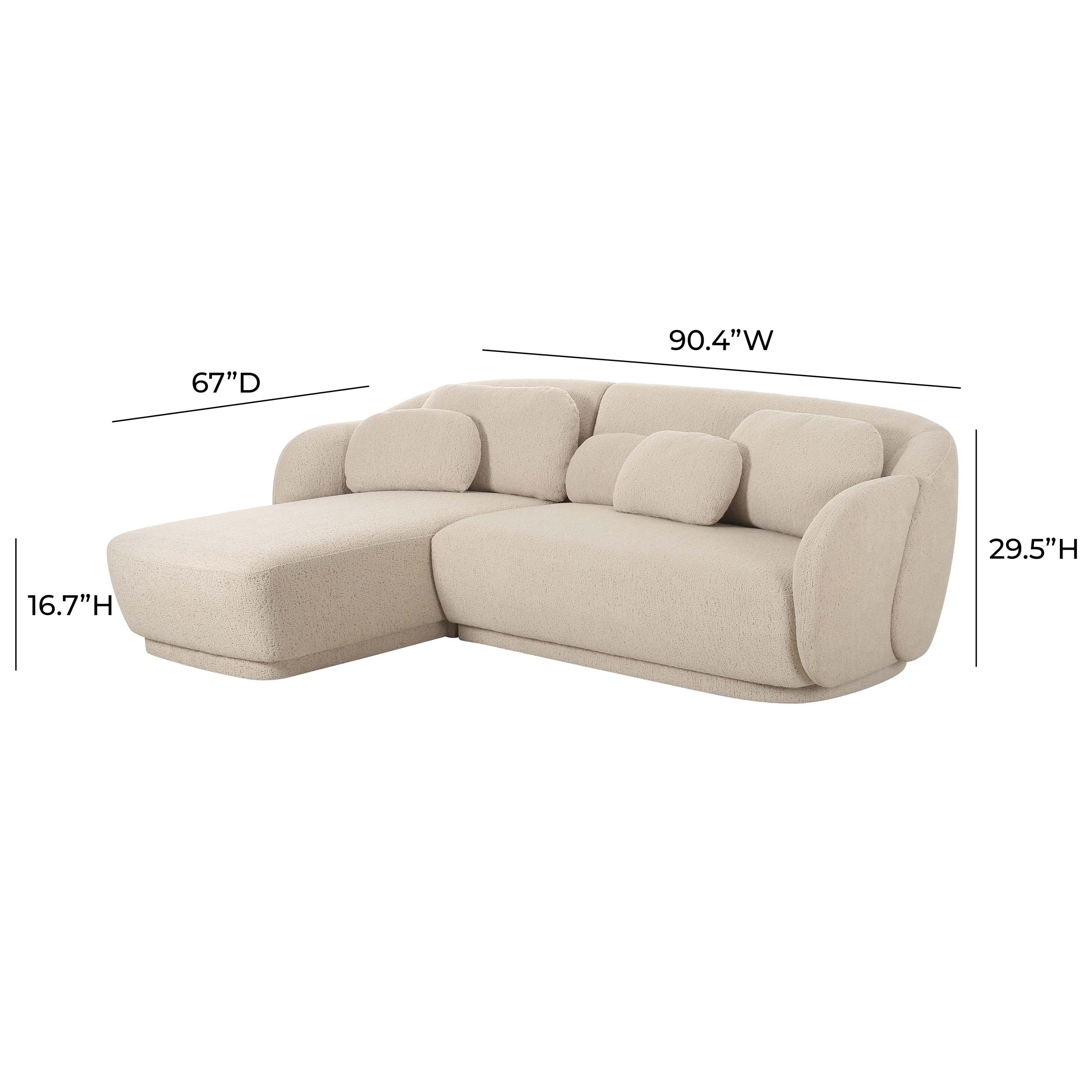 Misty 2-Piece Cream Performance Boucle L-Shaped Sectional