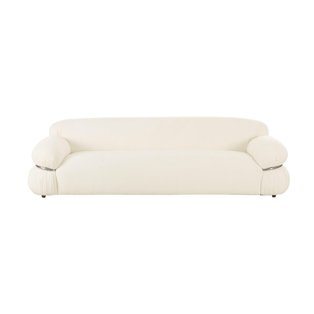 Leyla 98" Cream Performance Boucle Sofa
