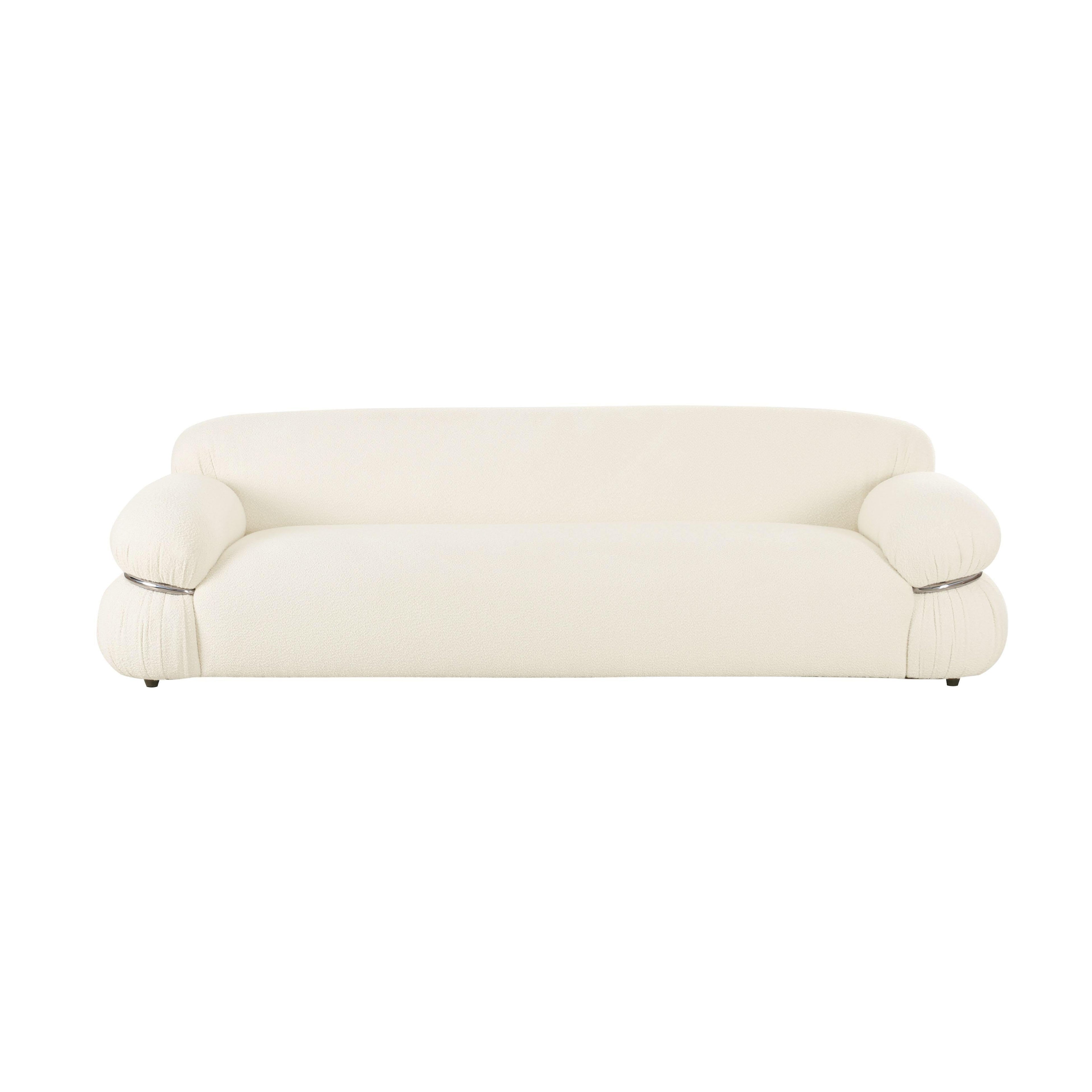Leyla 98" Cream Performance Boucle Sofa