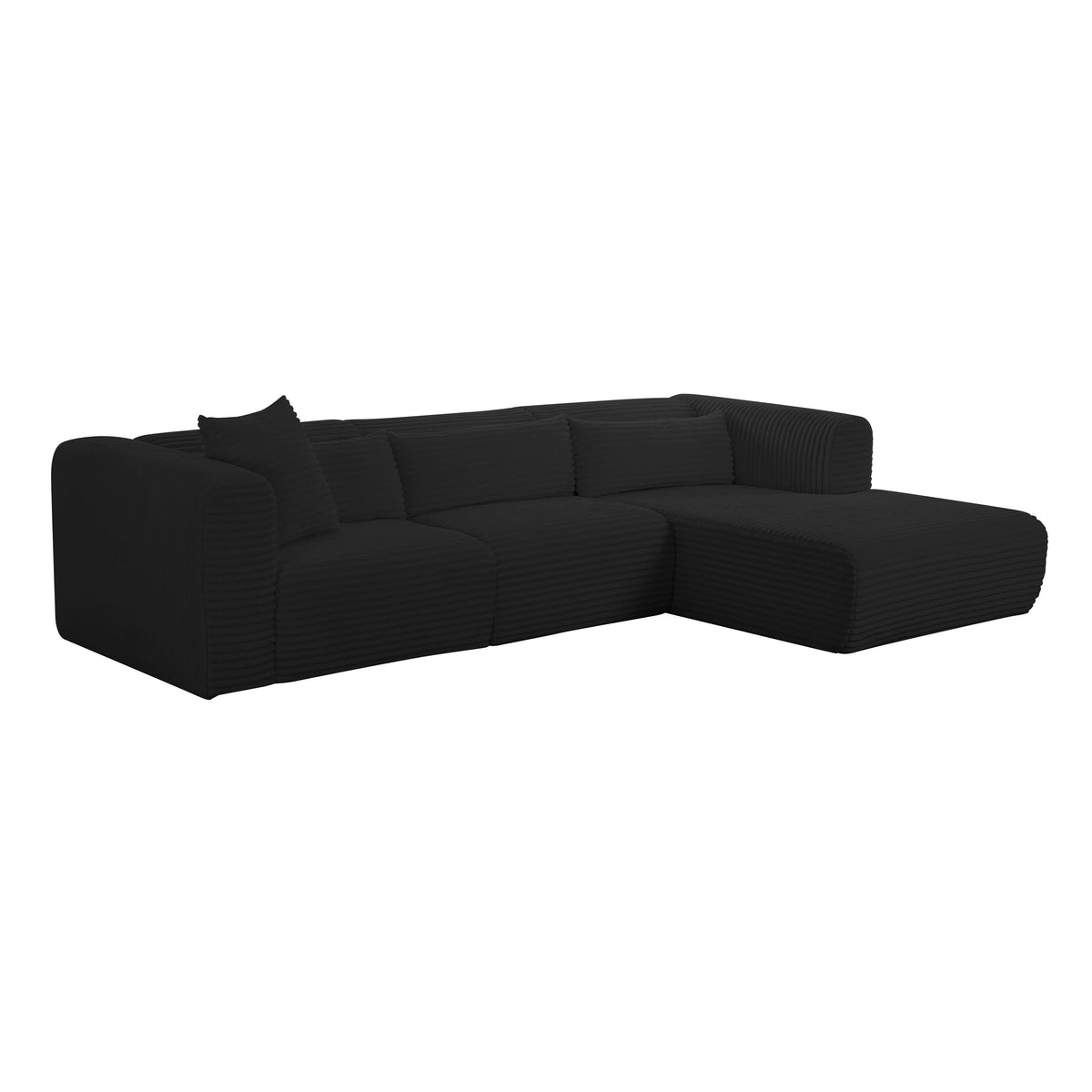 Tarra 3-Piece Fluffy Oversized Performance Corduroy Modular L-Shaped Sectional