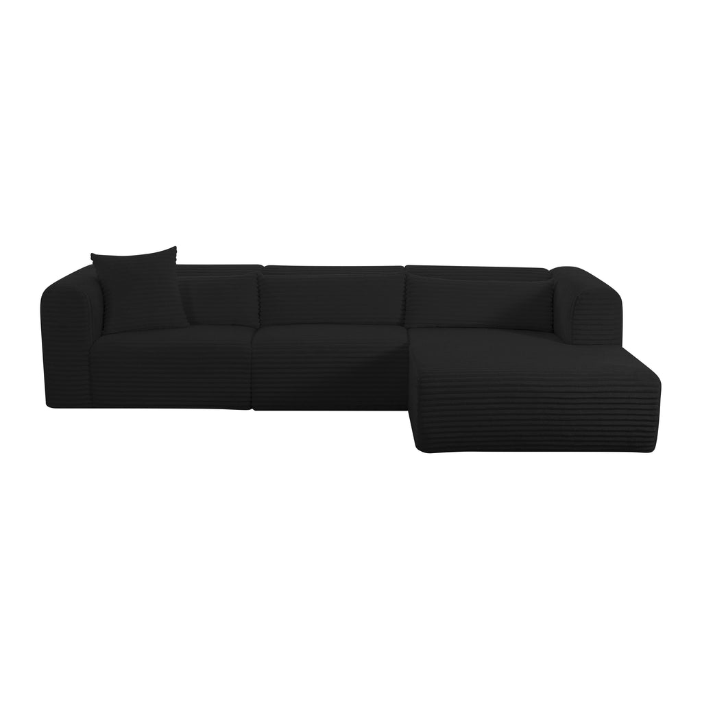 Tarra 3-Piece Fluffy Oversized Performance Corduroy Modular L-Shaped Sectional