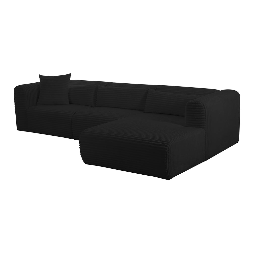 Tarra 3-Piece Fluffy Oversized Performance Corduroy Modular L-Shaped Sectional