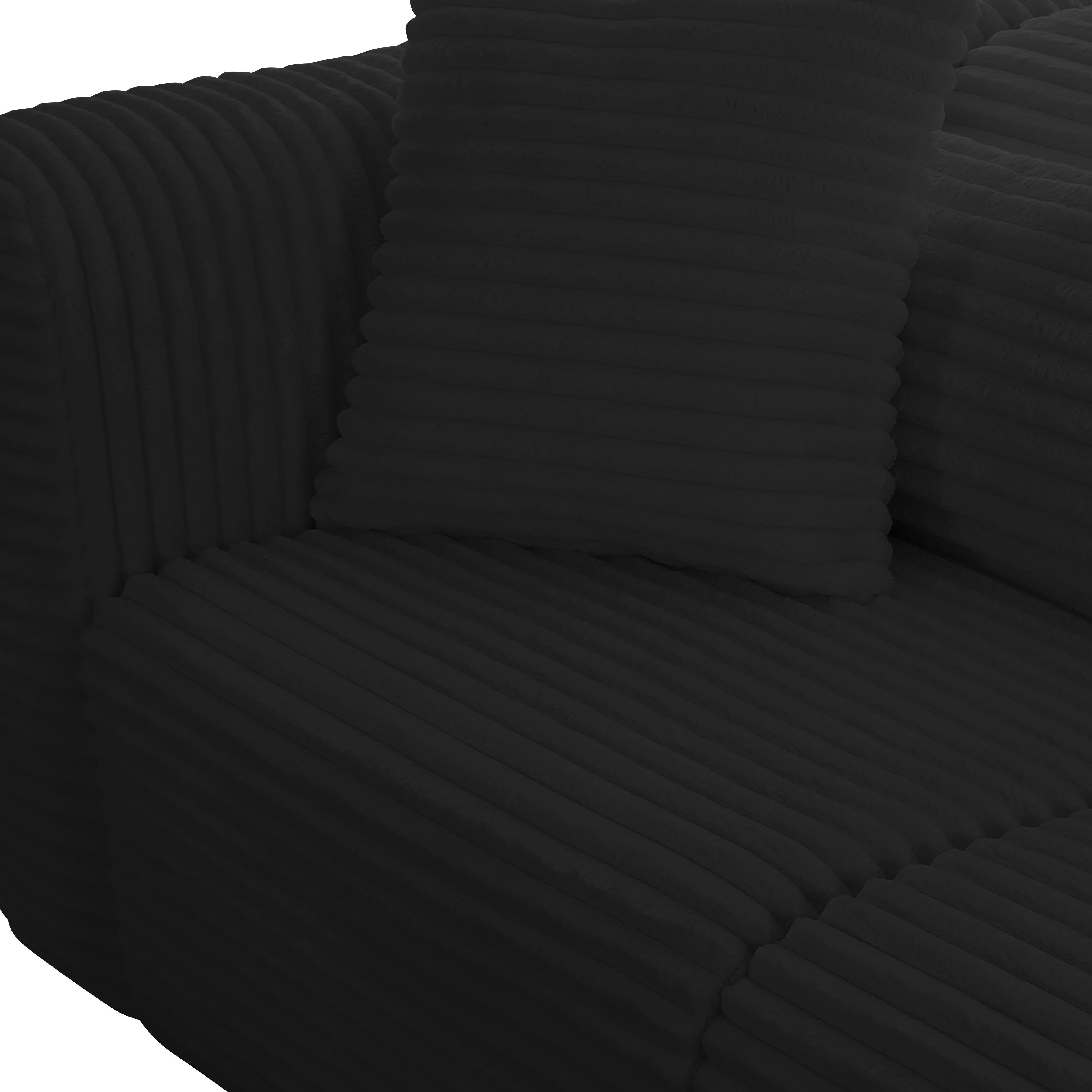 Tarra 3-Piece Fluffy Oversized Performance Corduroy Modular L-Shaped Sectional