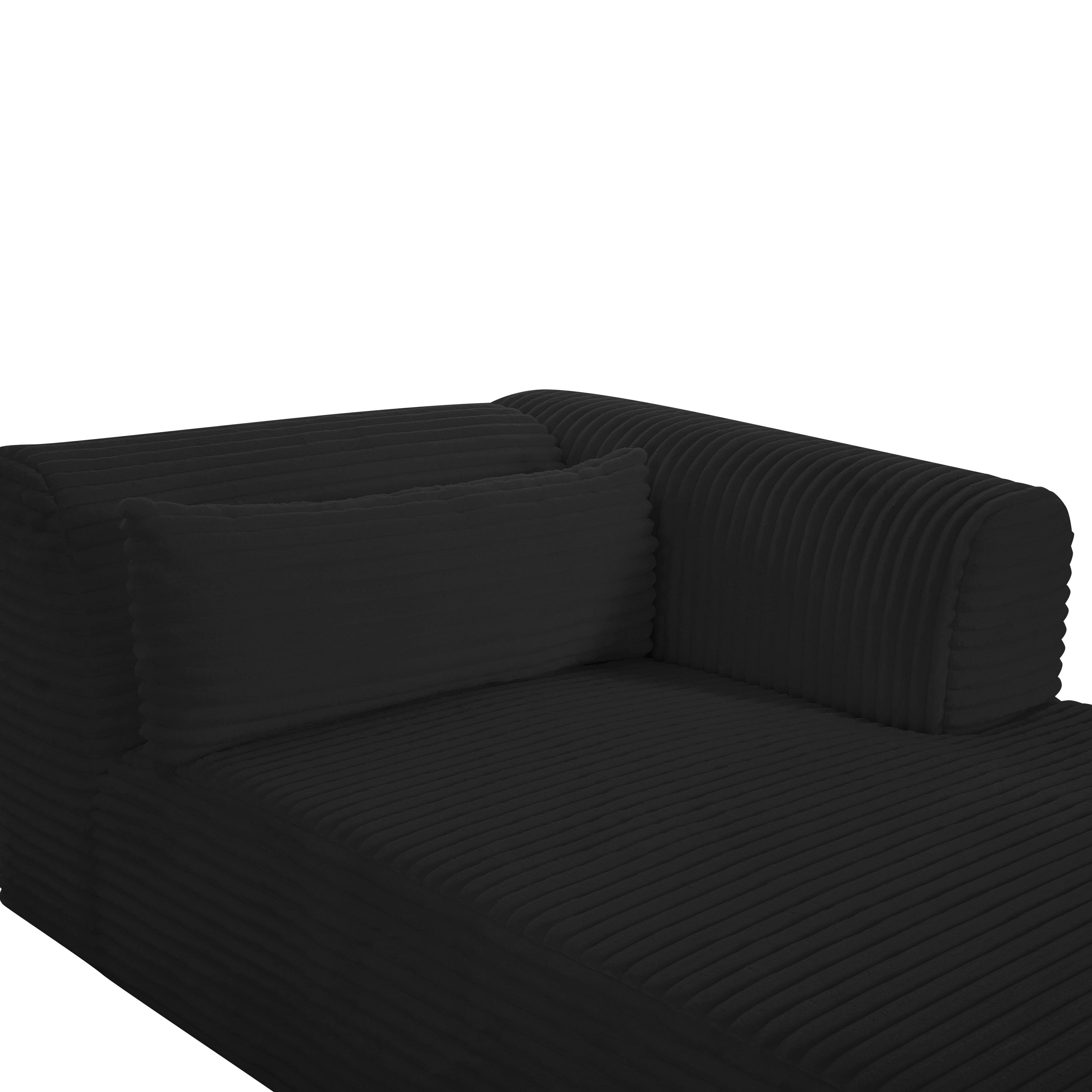 Tarra 71" Fluffy Oversized Performance Corduroy Modular Chaise