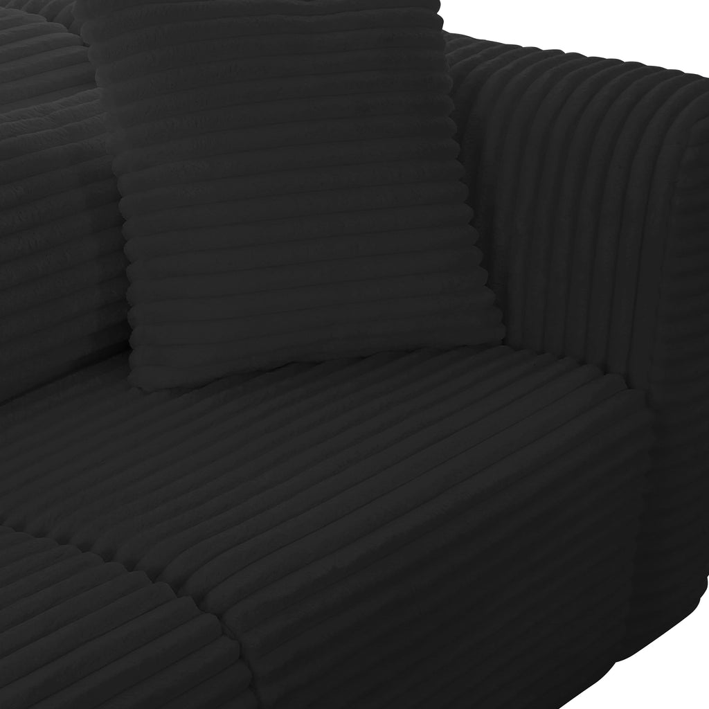 Tarra 3-Piece Fluffy Oversized Performance Corduroy Modular L-Shaped Sectional