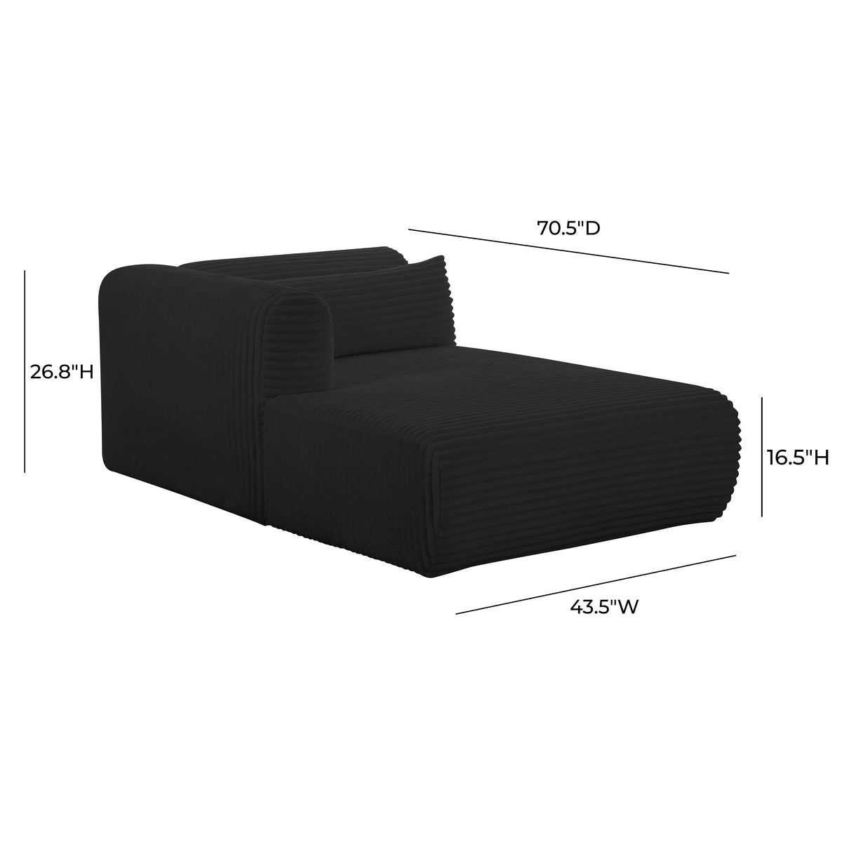 Tarra 71" Fluffy Oversized Performance Corduroy Modular Chaise