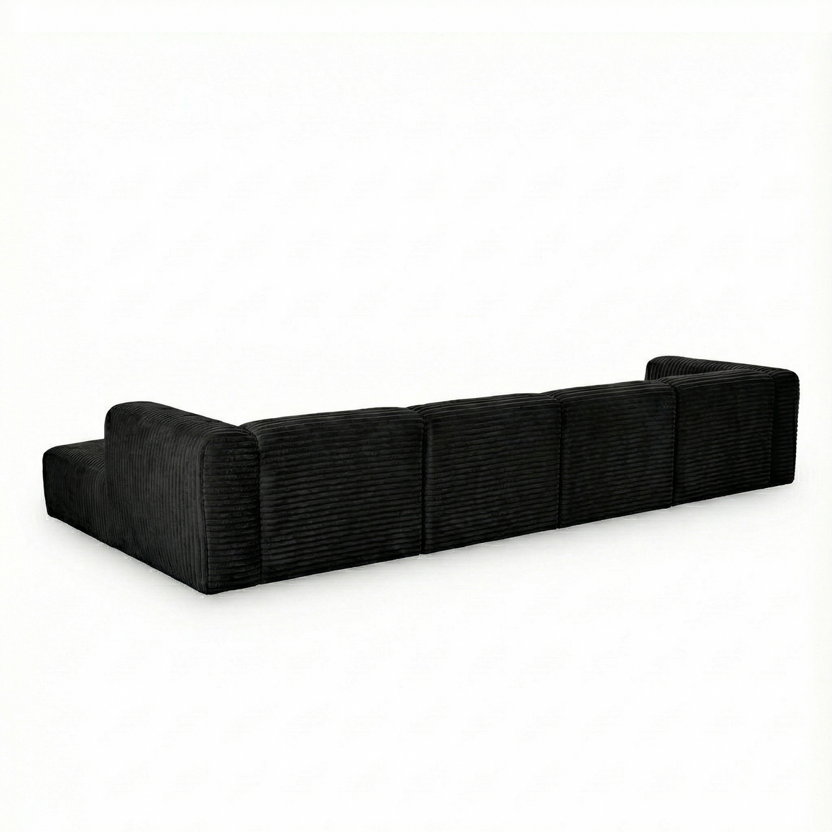 Tarra 4-Piece Fluffy Oversized Performance Corduroy Modular U-Sectional