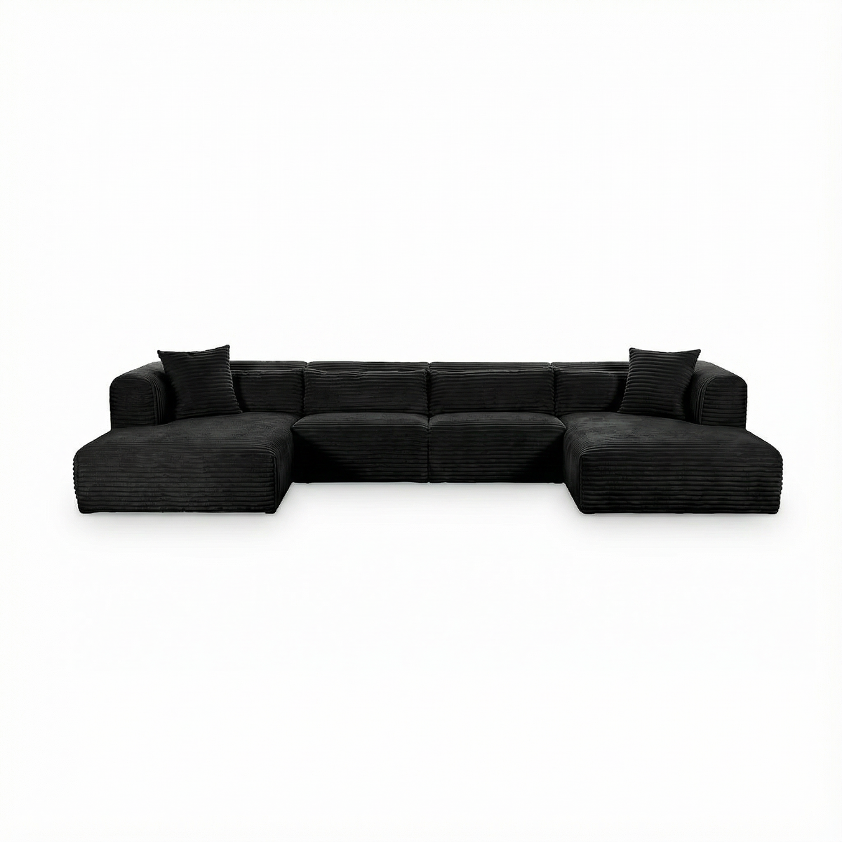 Tarra 4-Piece Fluffy Oversized Performance Corduroy Modular U-Sectional