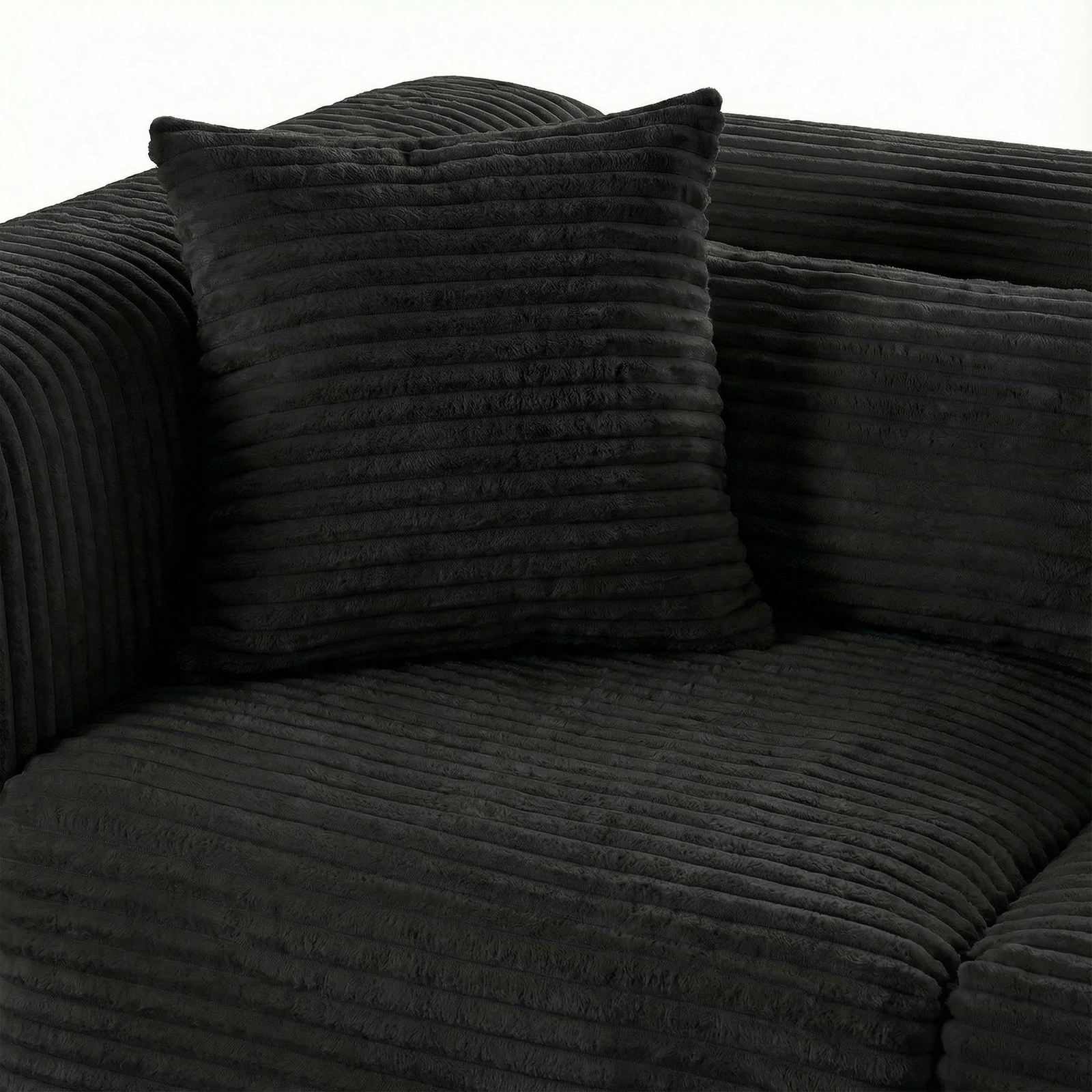 Tarra 4-Piece Fluffy Oversized Performance Corduroy Modular U-Sectional