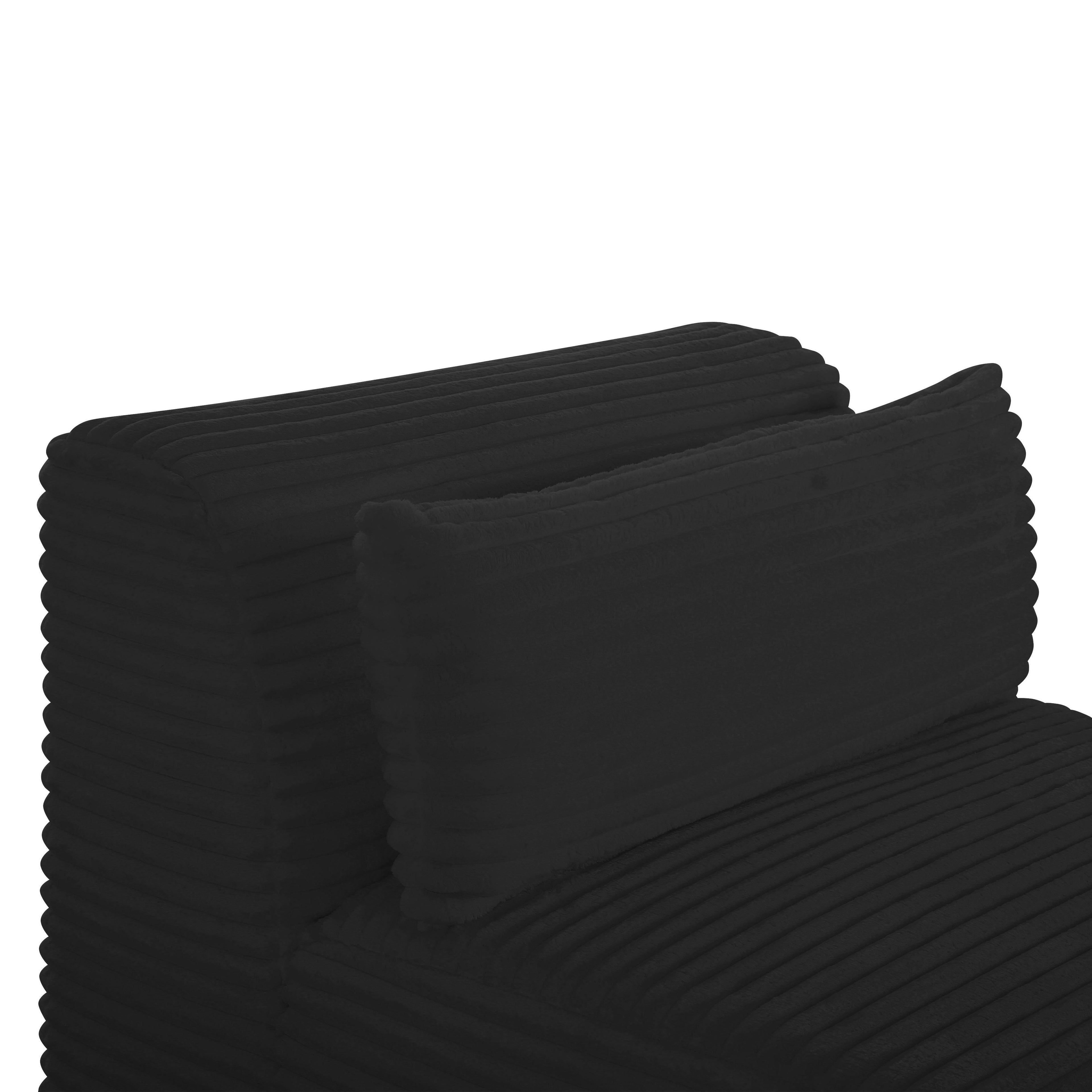 Tarra Fluffy Oversized Performance Corduroy Modular Armless Chair