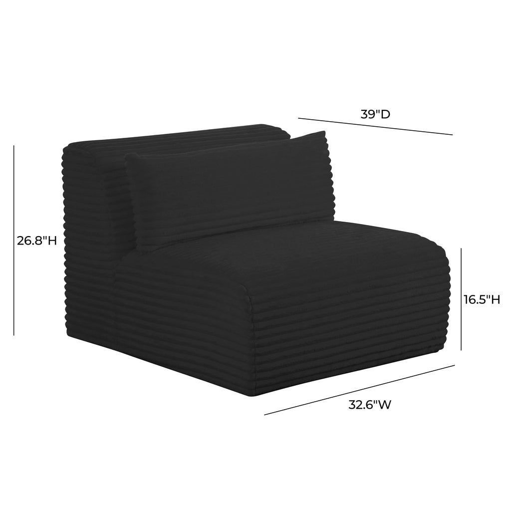 Tarra Fluffy Oversized Performance Corduroy Modular Armless Chair