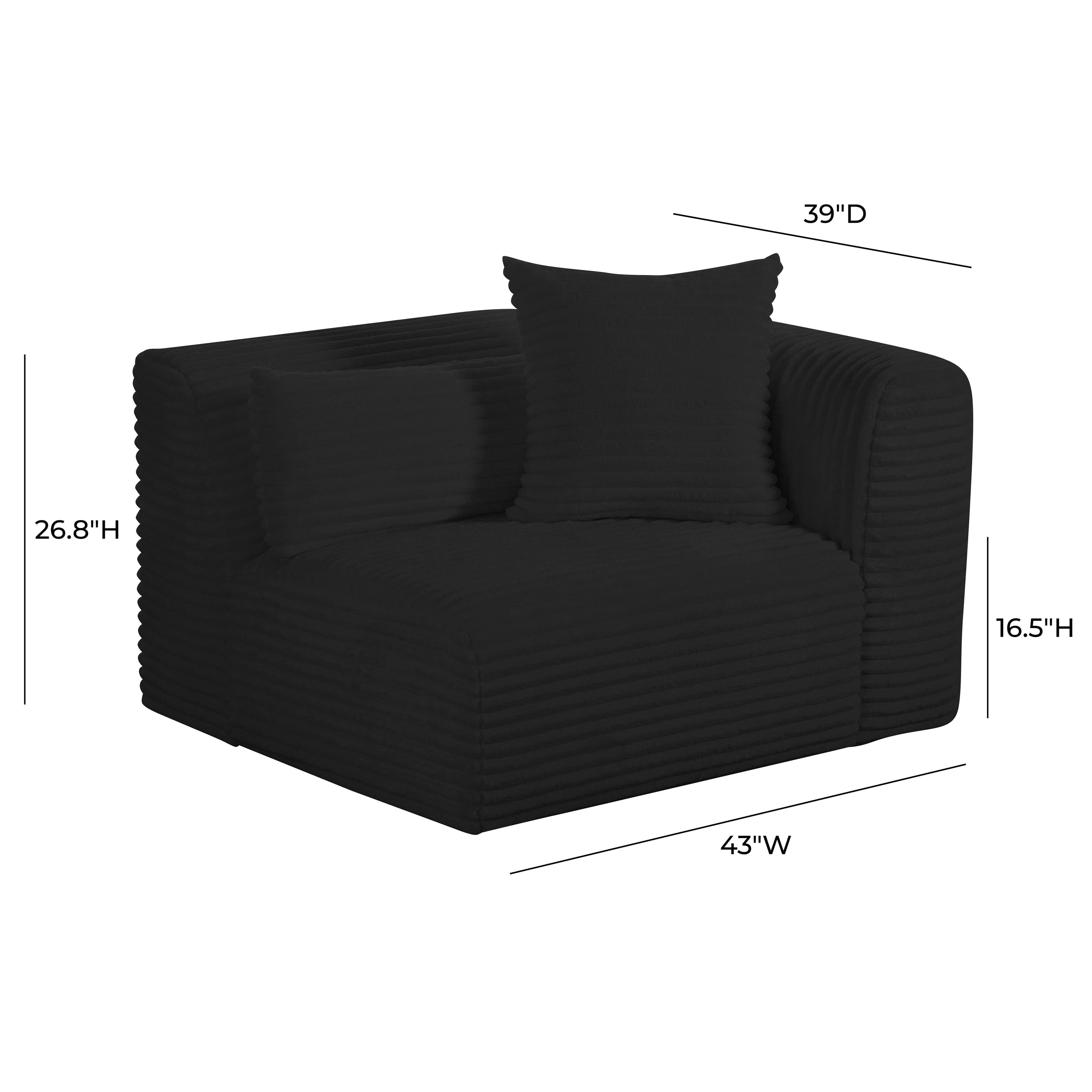 Tarra Fluffy Oversized Performance Corduroy Modular Corner Chair