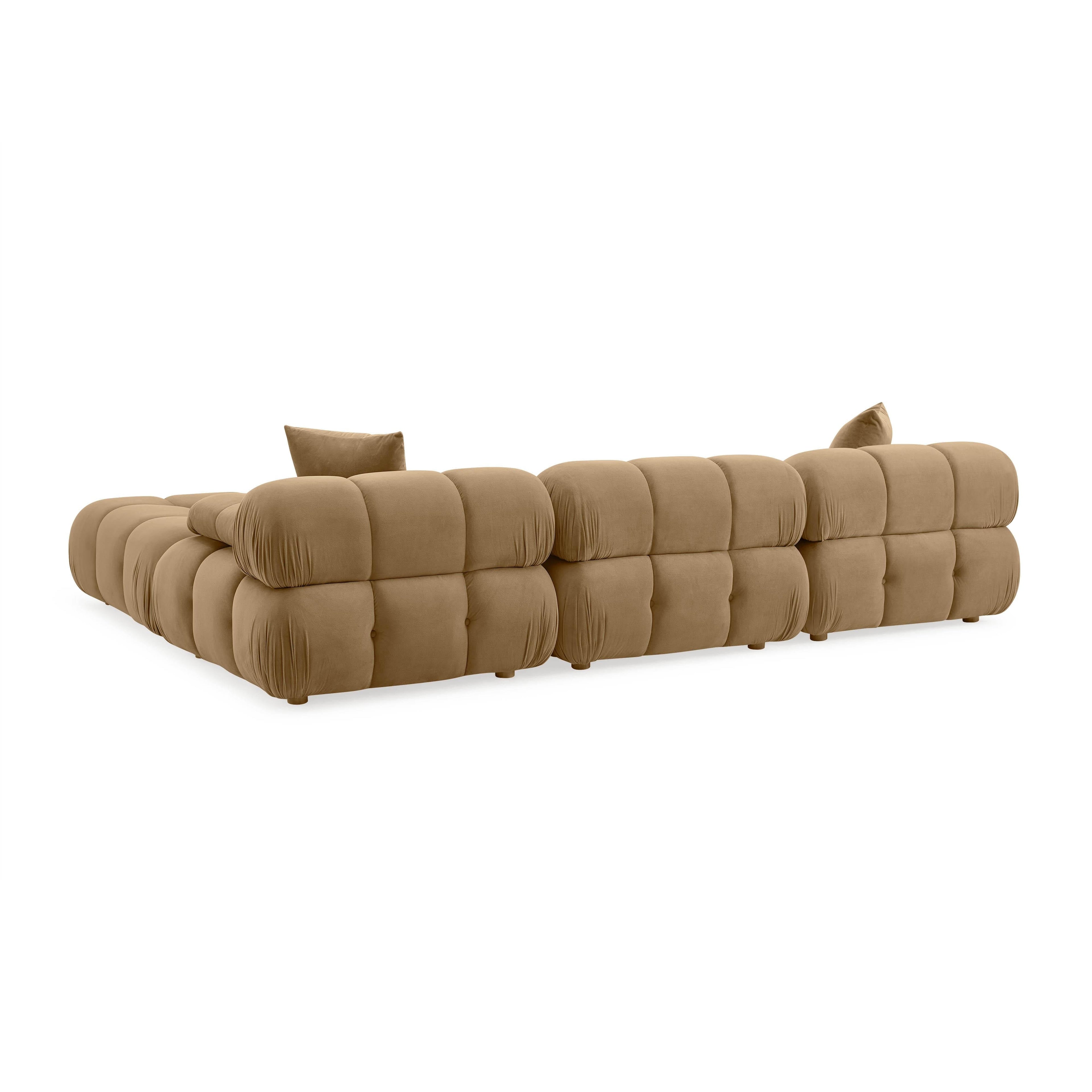 Calliope 4-piece Cafe Au Lait Performance Velvet Modular Sectional