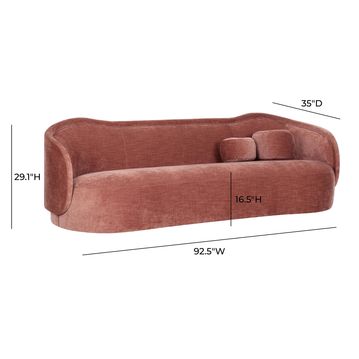 Circe 92.5" Performance Textured Velvet Sofa