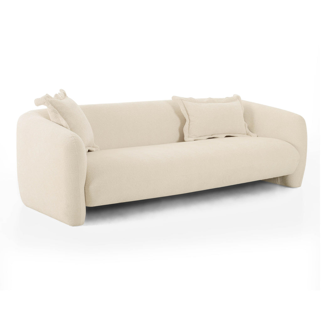 Lou 91" Sandstone Textured Performance Fabric Sofa