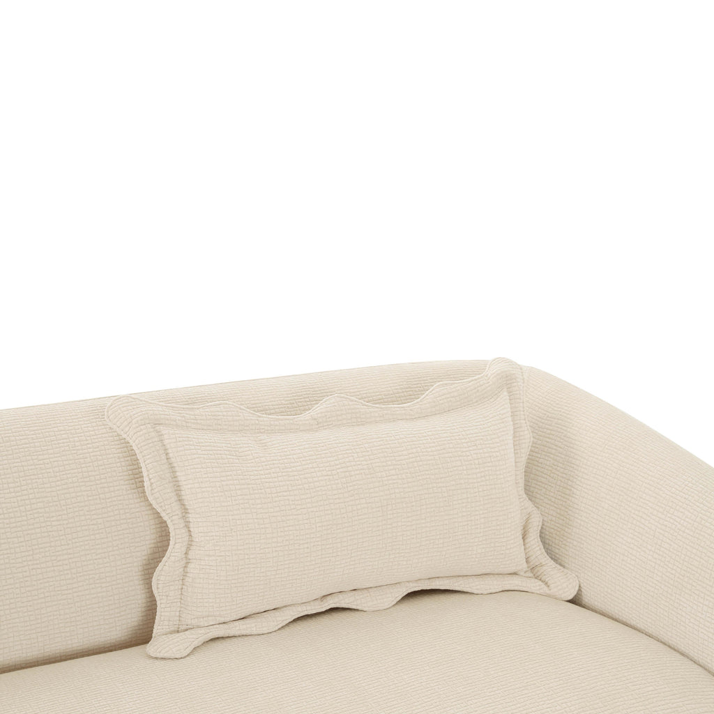Lou 91" Sandstone Textured Performance Fabric Sofa