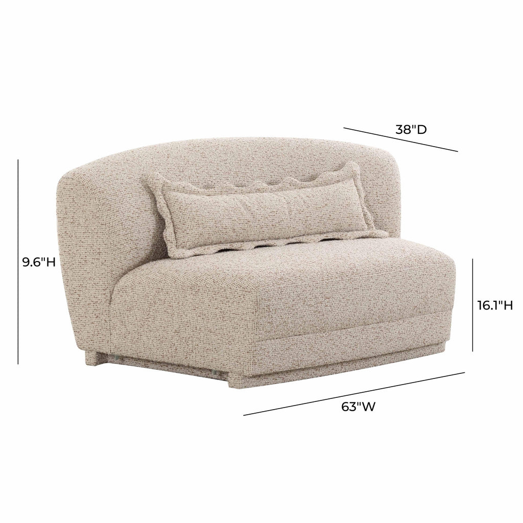 Marion 63" Two-Tone Textured Performance Boucle Armless Loveseat