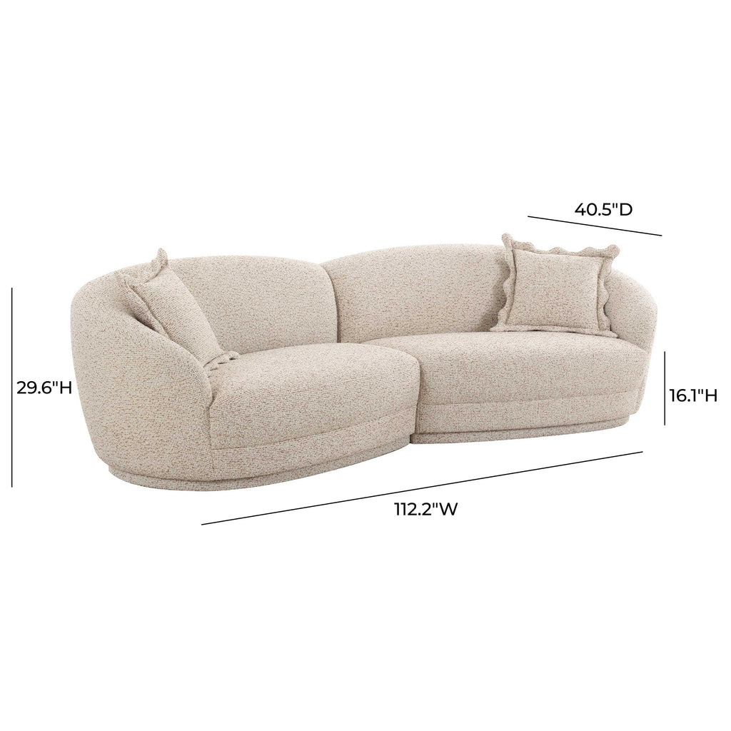Marion 2-Piece Two-Tone Textured Performance Boucle Sectional