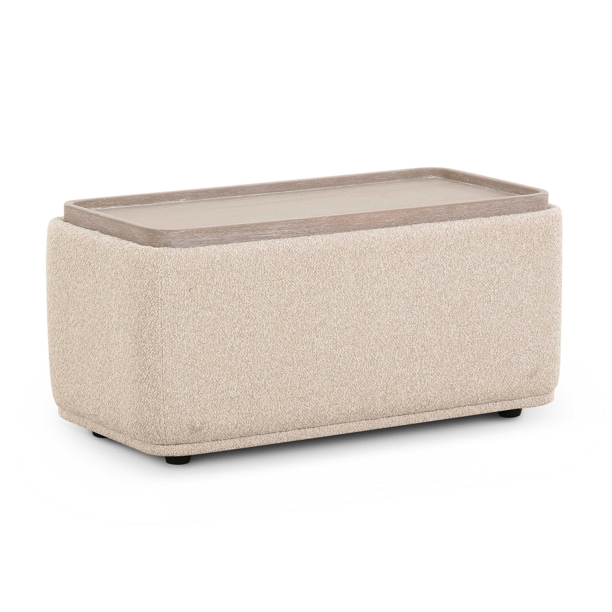Sylvie Cream Performance Boucle Ottoman Table